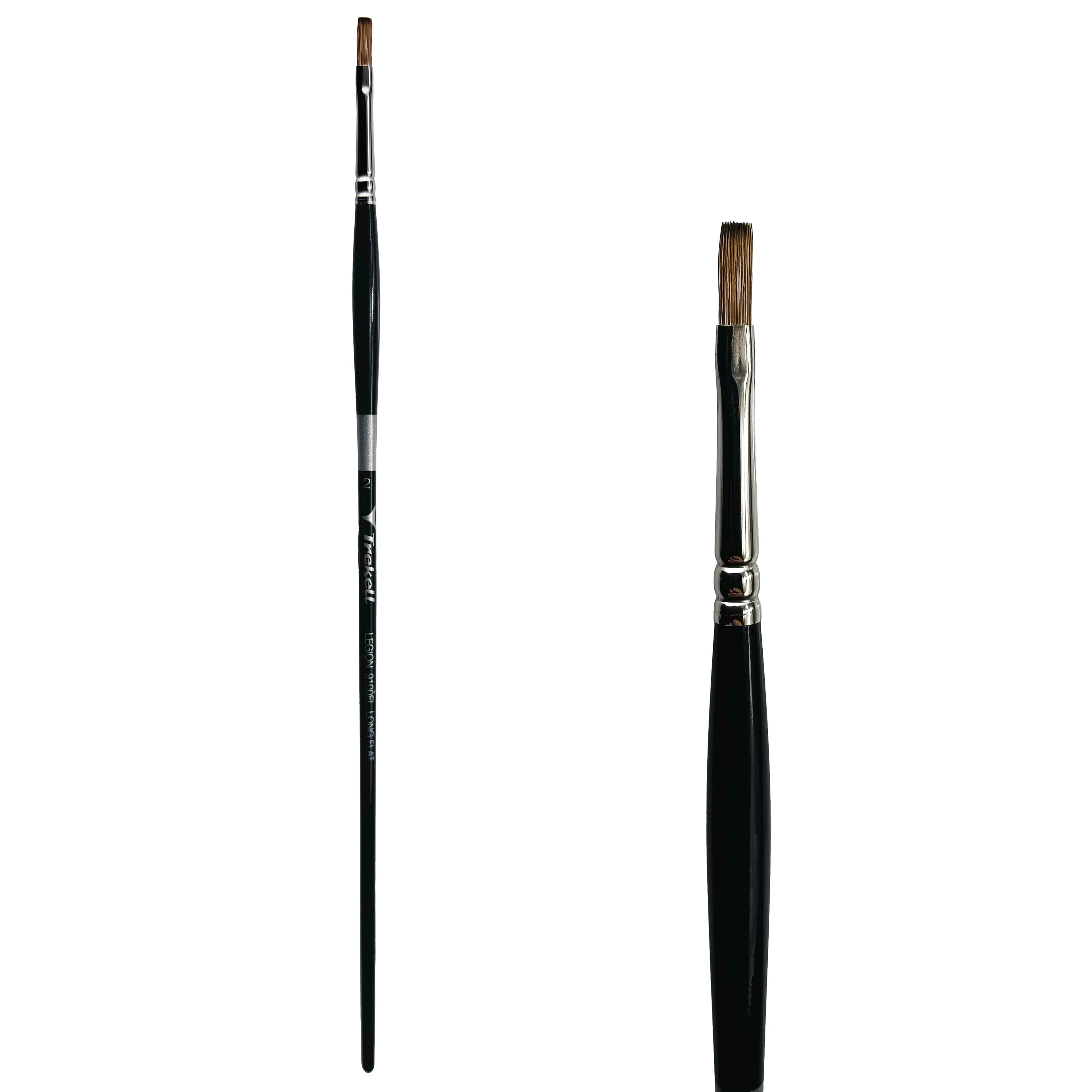 Trekell Legion Synthetic Mongoose Long Handle Artist Brush - Size #2 Long Flat