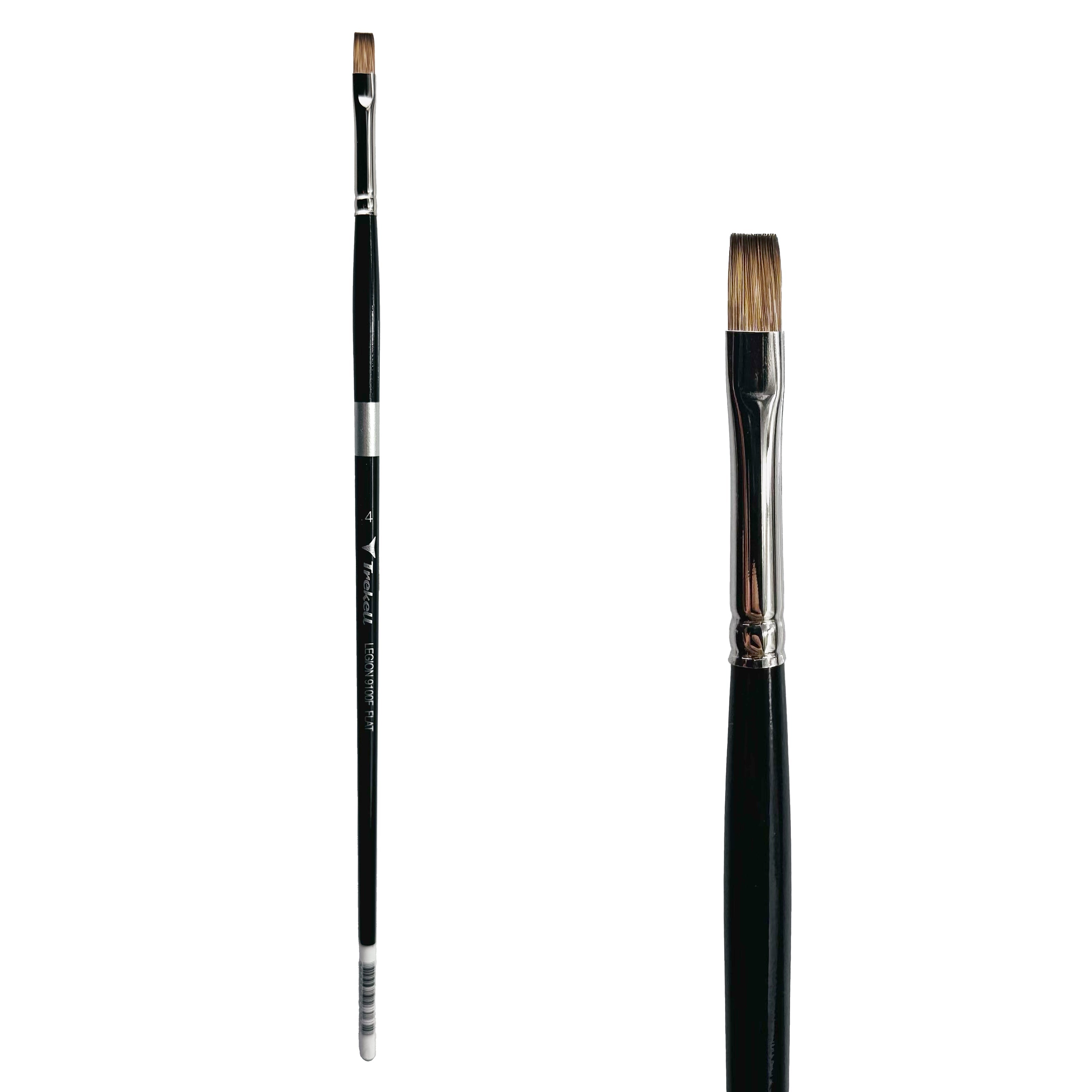 Trekell Legion Synthetic Mongoose Long Handle Artist Brush - Size #4 Flat
