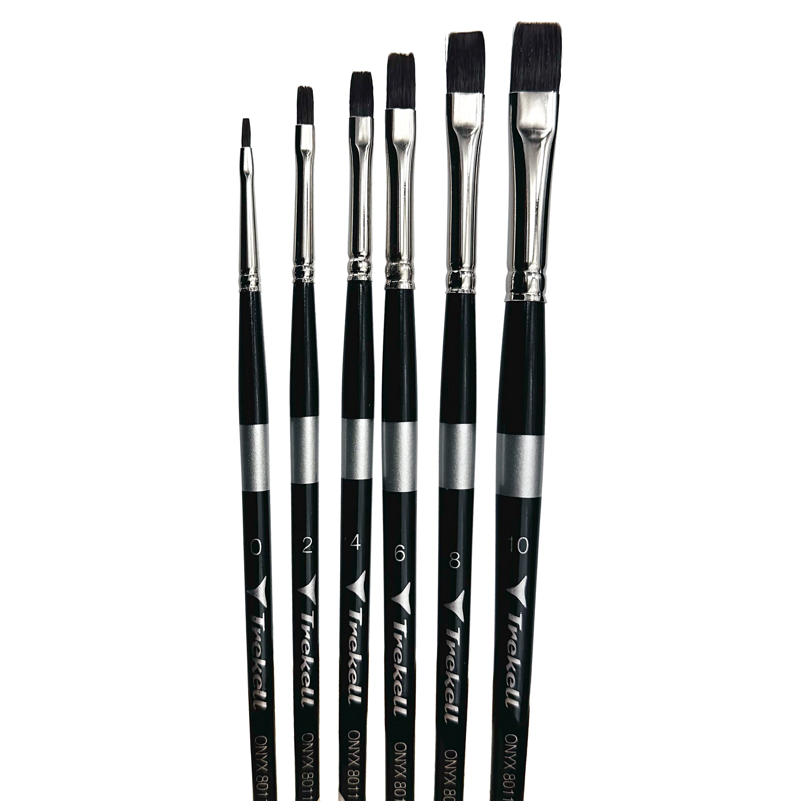 Trekell Onyx Synthetic Squirrel Short Handle Artist Brush - Complete Brush Set - Bright
