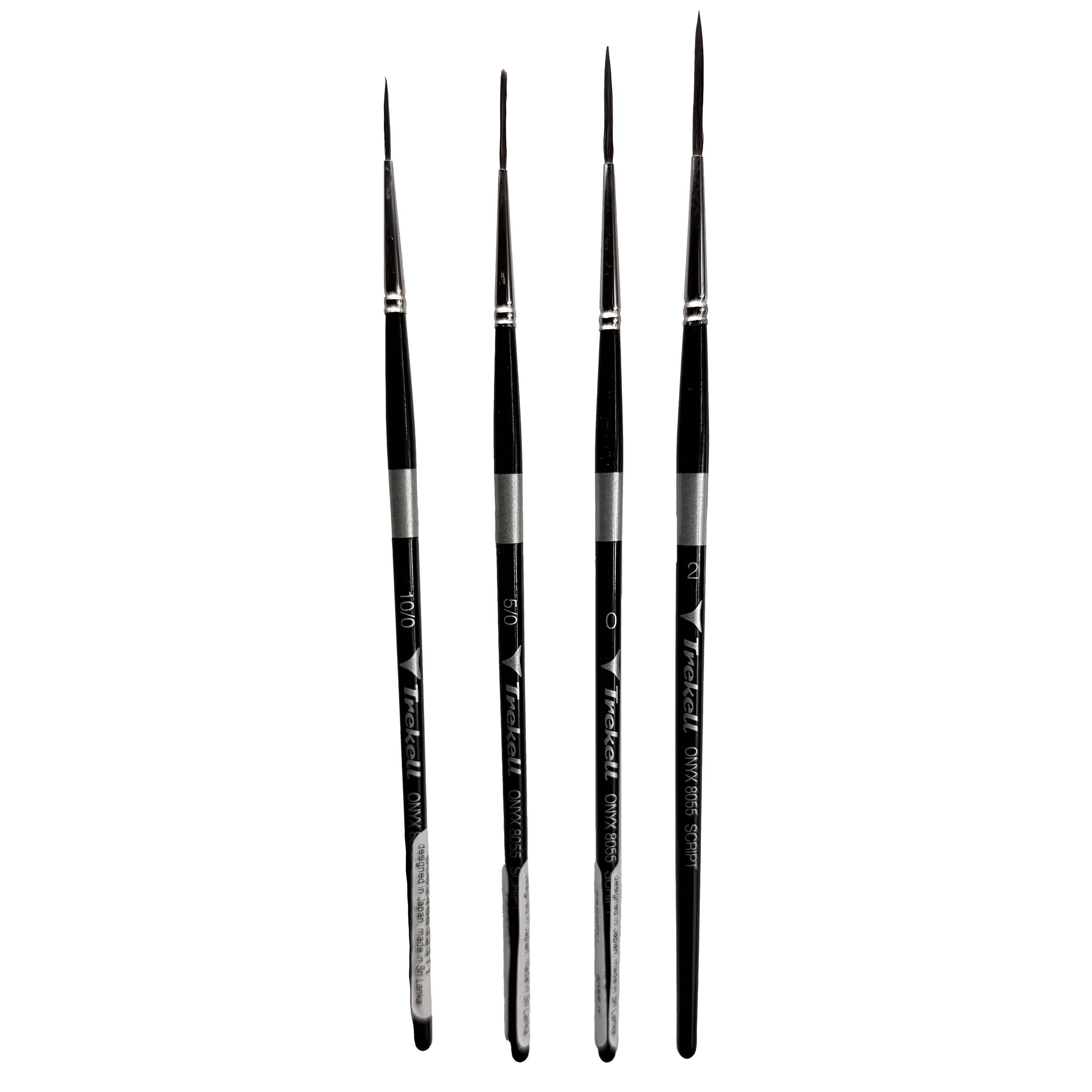 Trekell Onyx Synthetic Squirrel Short Handle Artist Brush - Complete Brush Set - Script