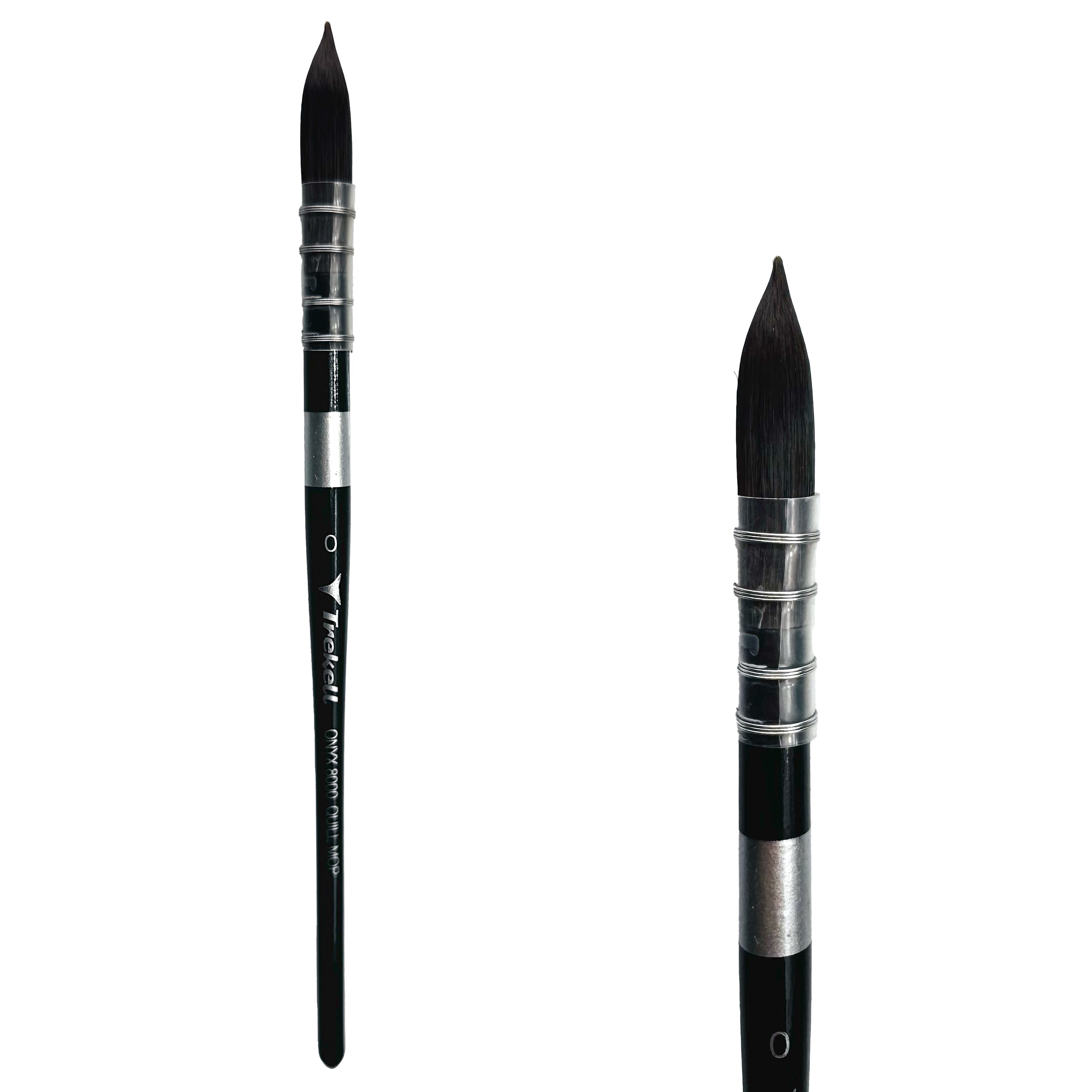 Trekell Onyx Synthetic Squirrel Short Handle Artist Brush - Size #0 Quill Mop