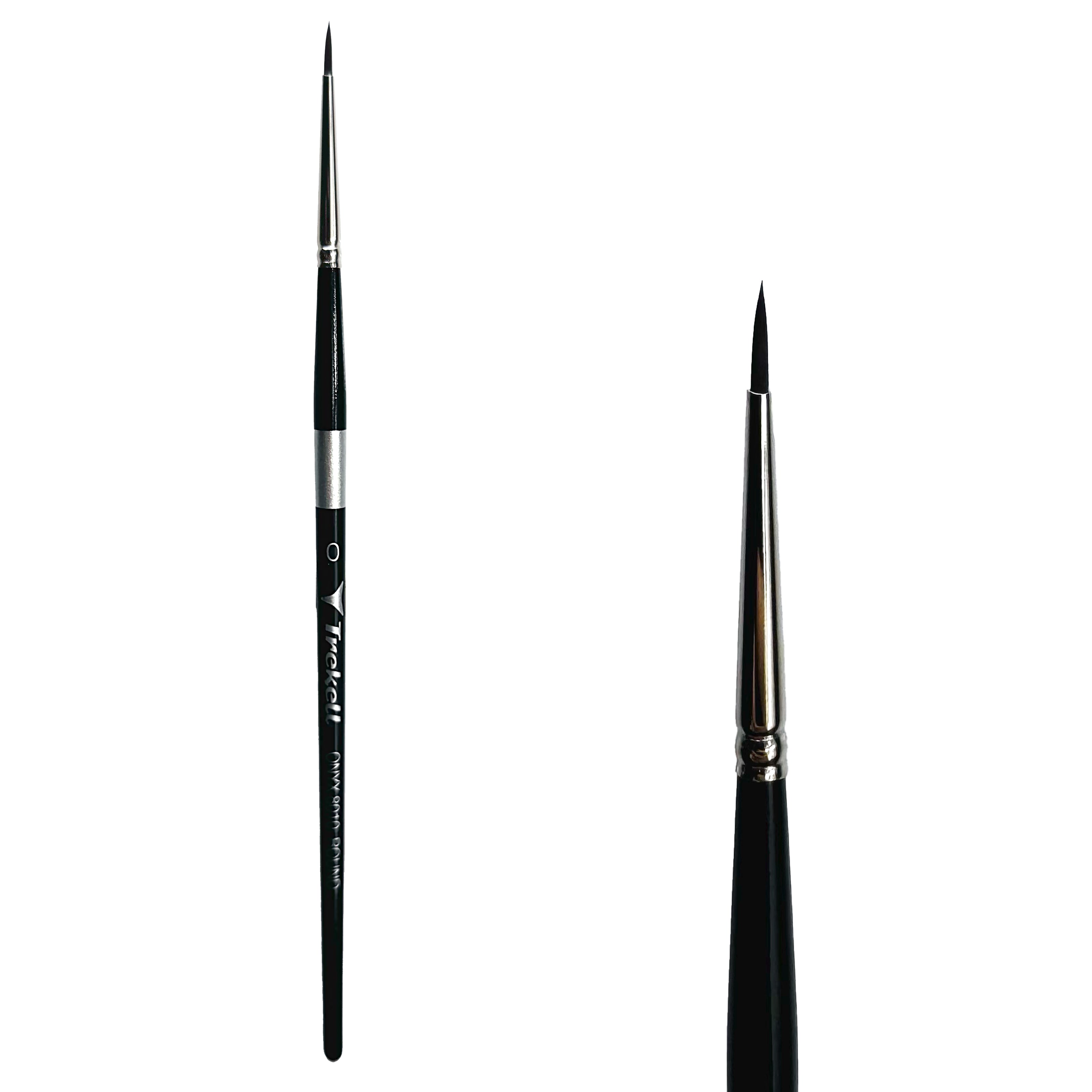 Trekell Onyx Synthetic Squirrel Short Handle Artist Brush - Size #0 Round