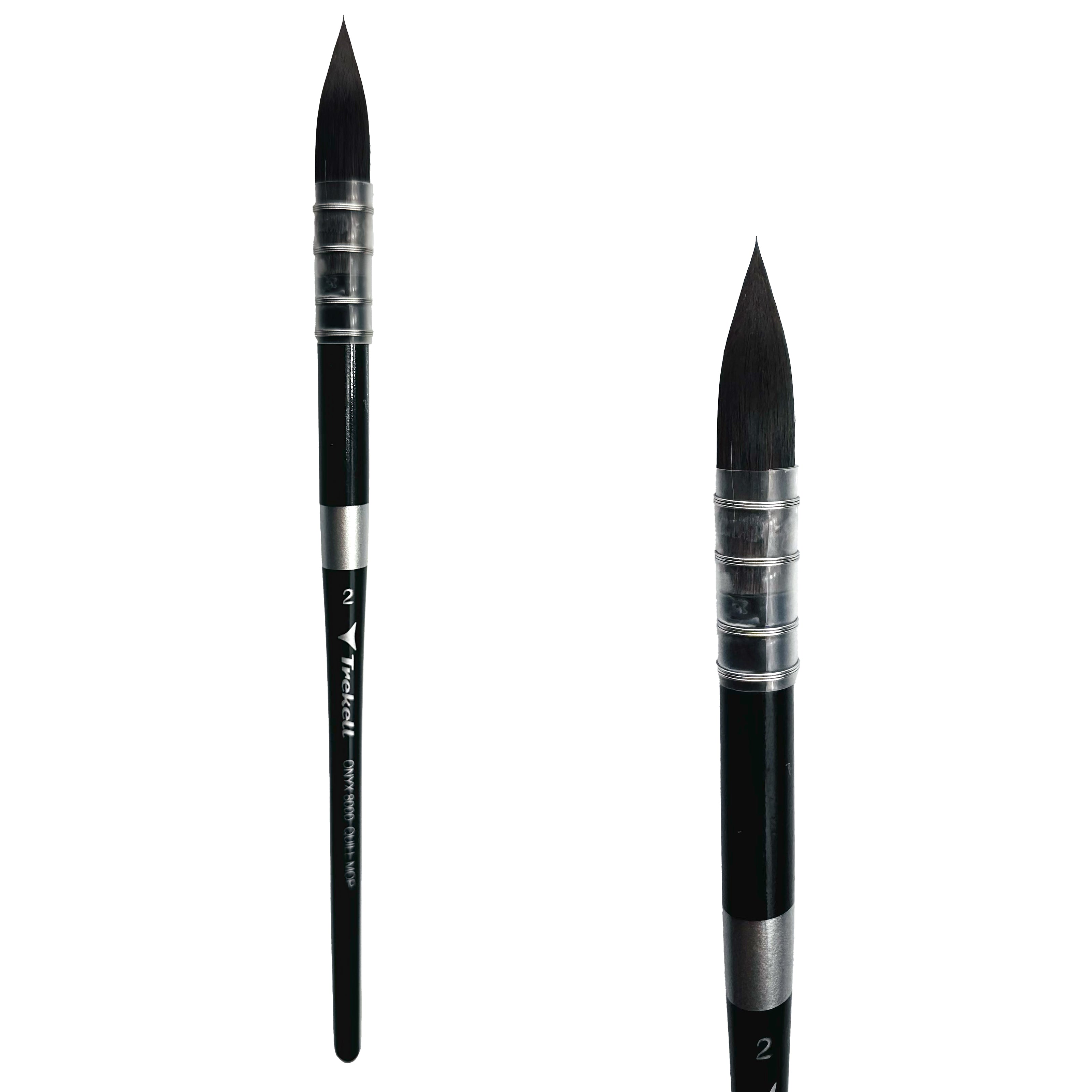 Trekell Onyx Synthetic Squirrel Short Handle Artist Brush - Size #2 Quill Mop