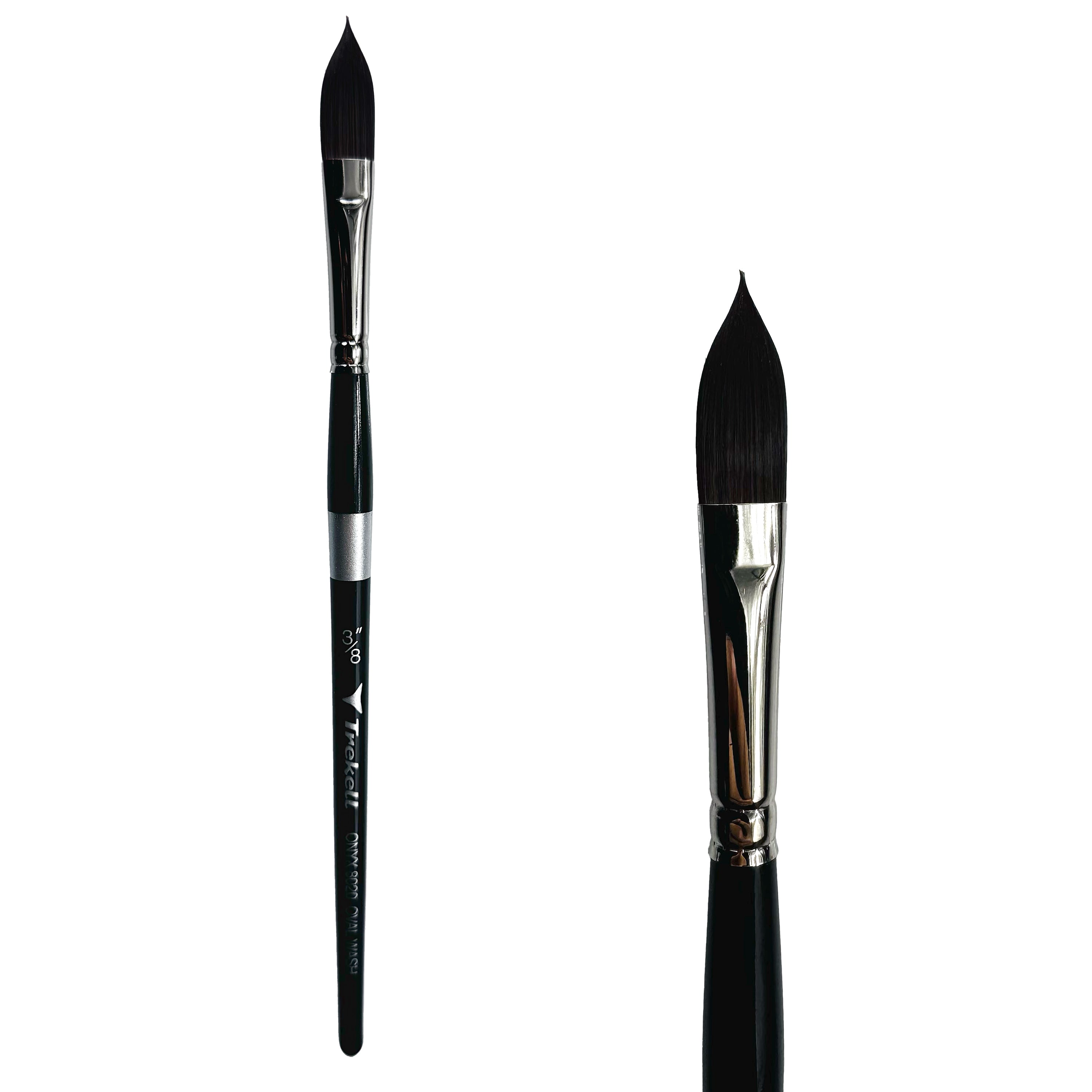 Trekell Onyx Synthetic Squirrel Short Handle Artist Brush - Size 3/8" Oval Wash