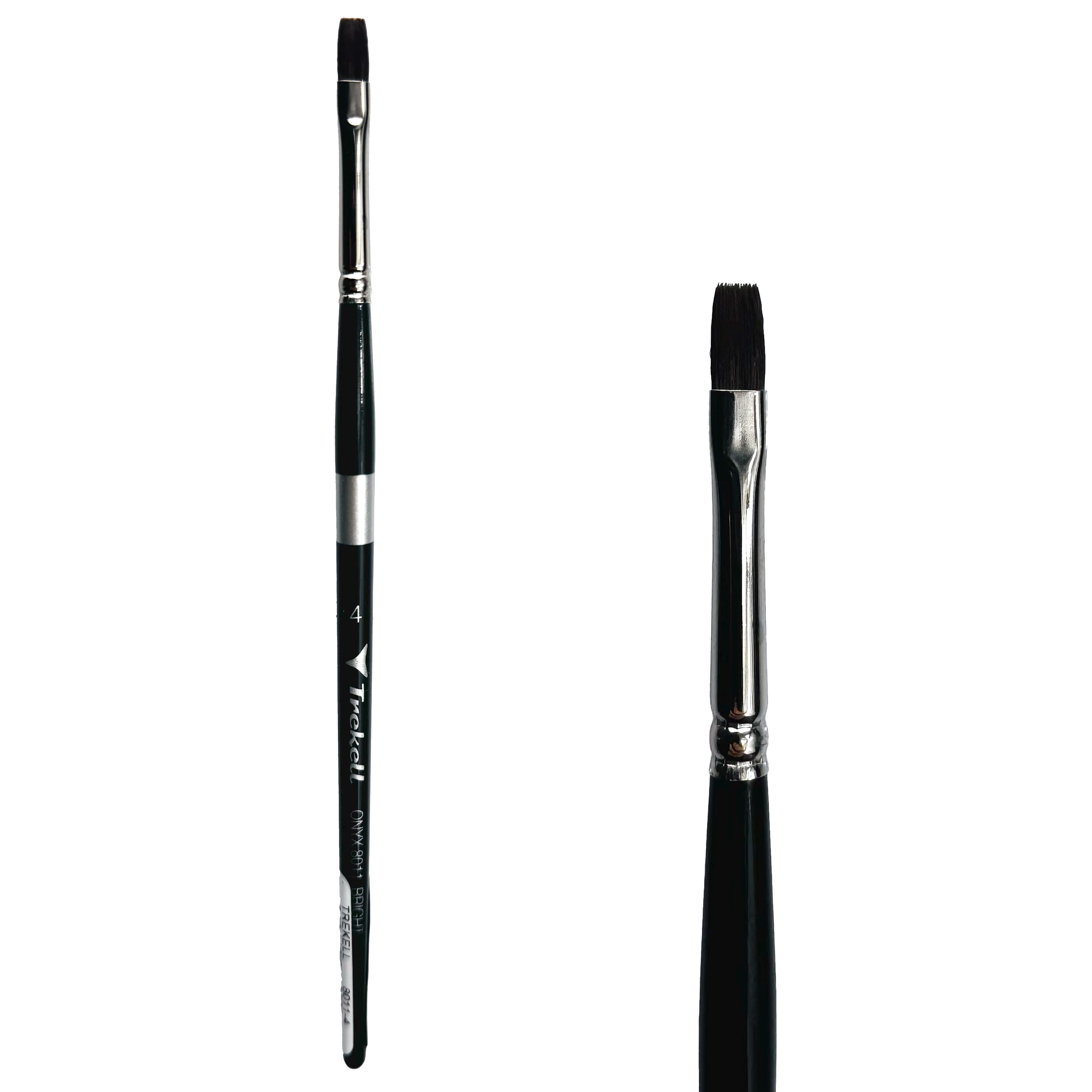 Trekell Onyx Synthetic Squirrel Short Handle Artist Brush - Size #4 Bright