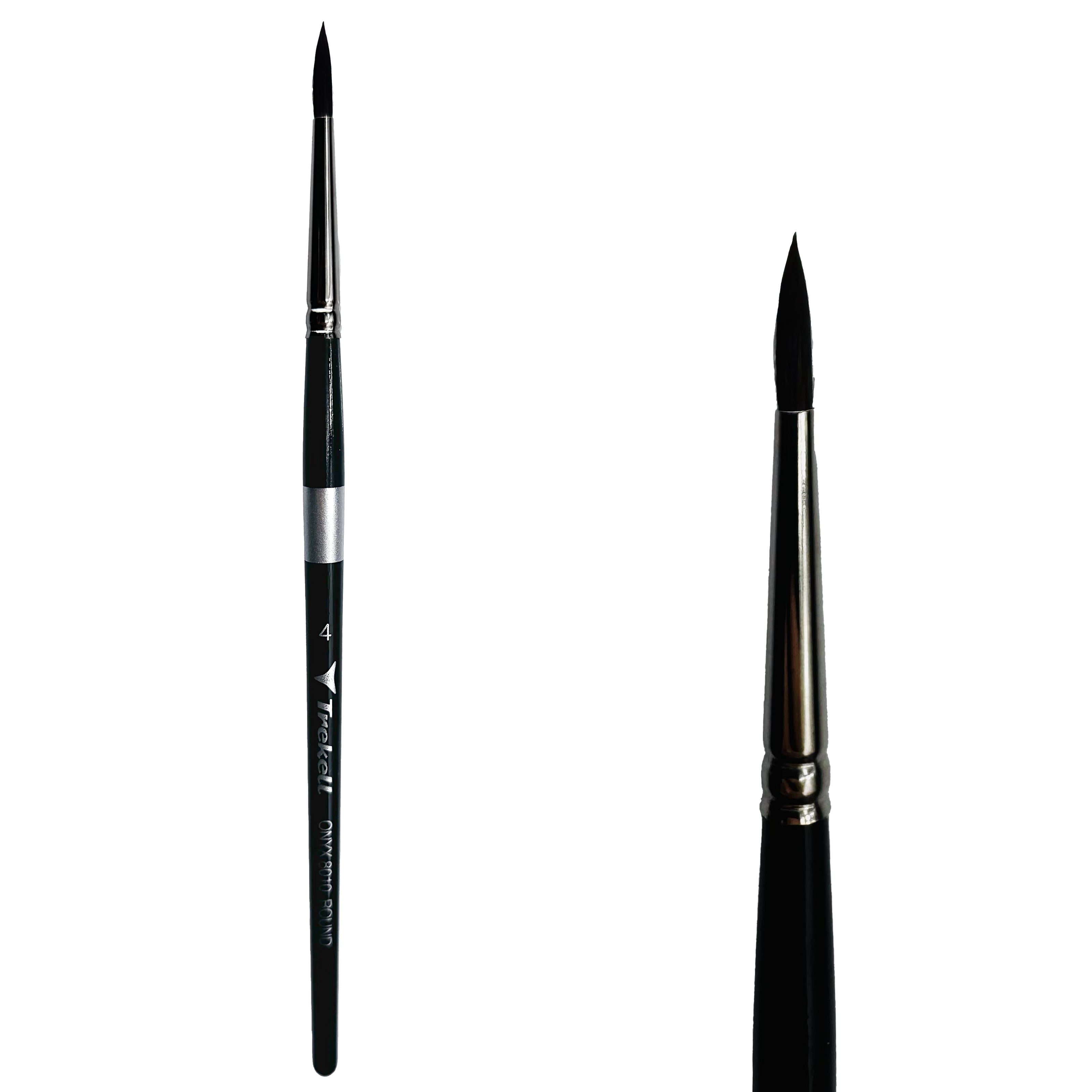 Trekell Onyx Synthetic Squirrel Short Handle Artist Brush - Size #4 Round