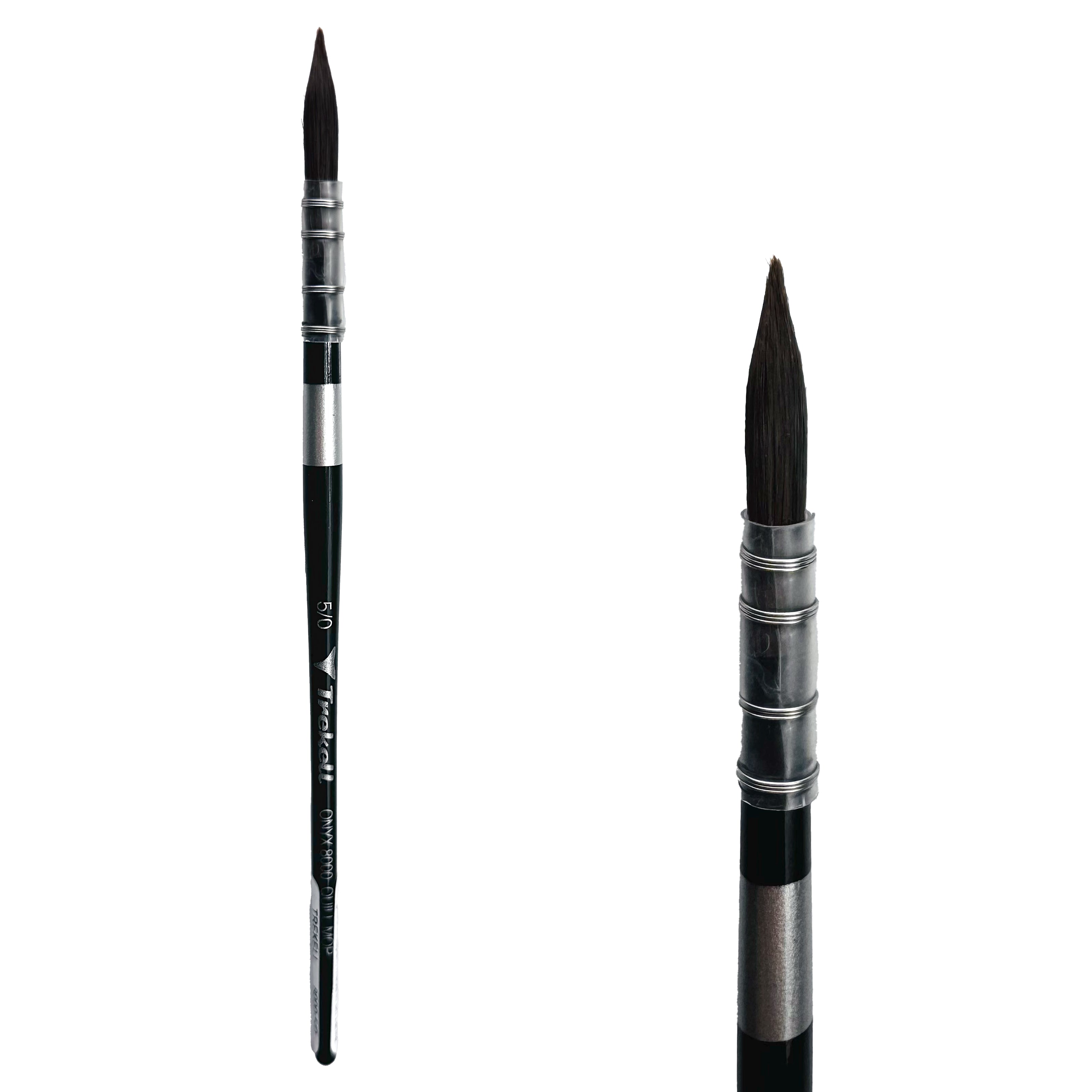 Trekell Onyx Synthetic Squirrel Short Handle Artist Brush - Size #5/0 Quill Mop