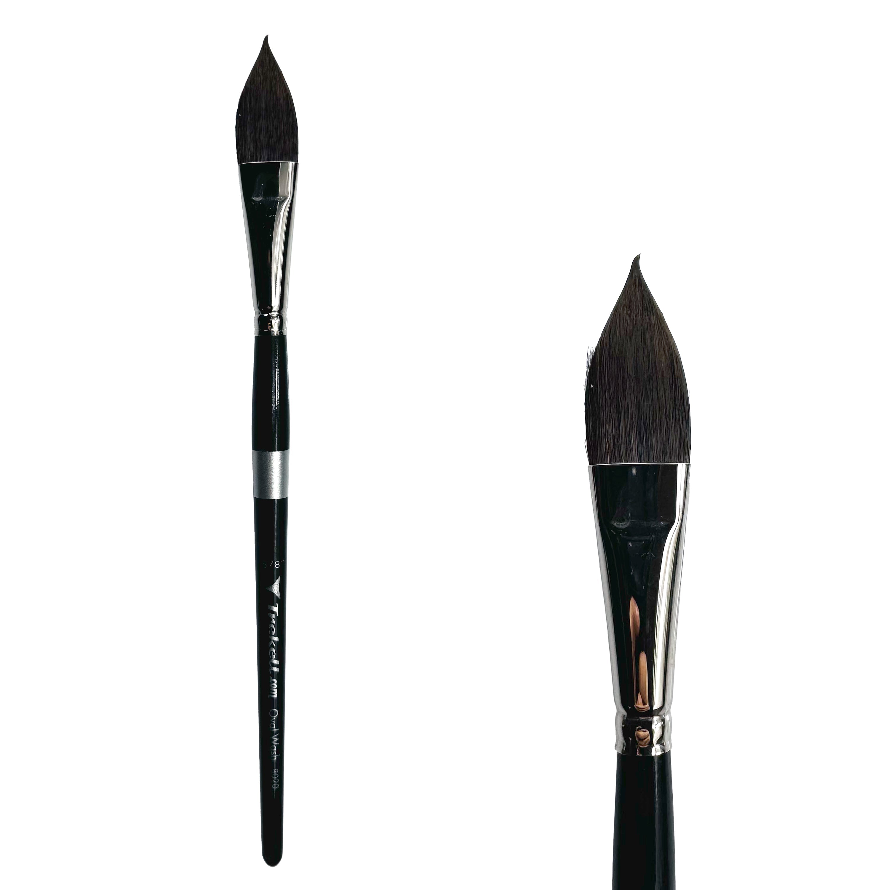 Trekell Onyx Synthetic Squirrel Short Handle Artist Brush - Size 5/8" Oval Wash