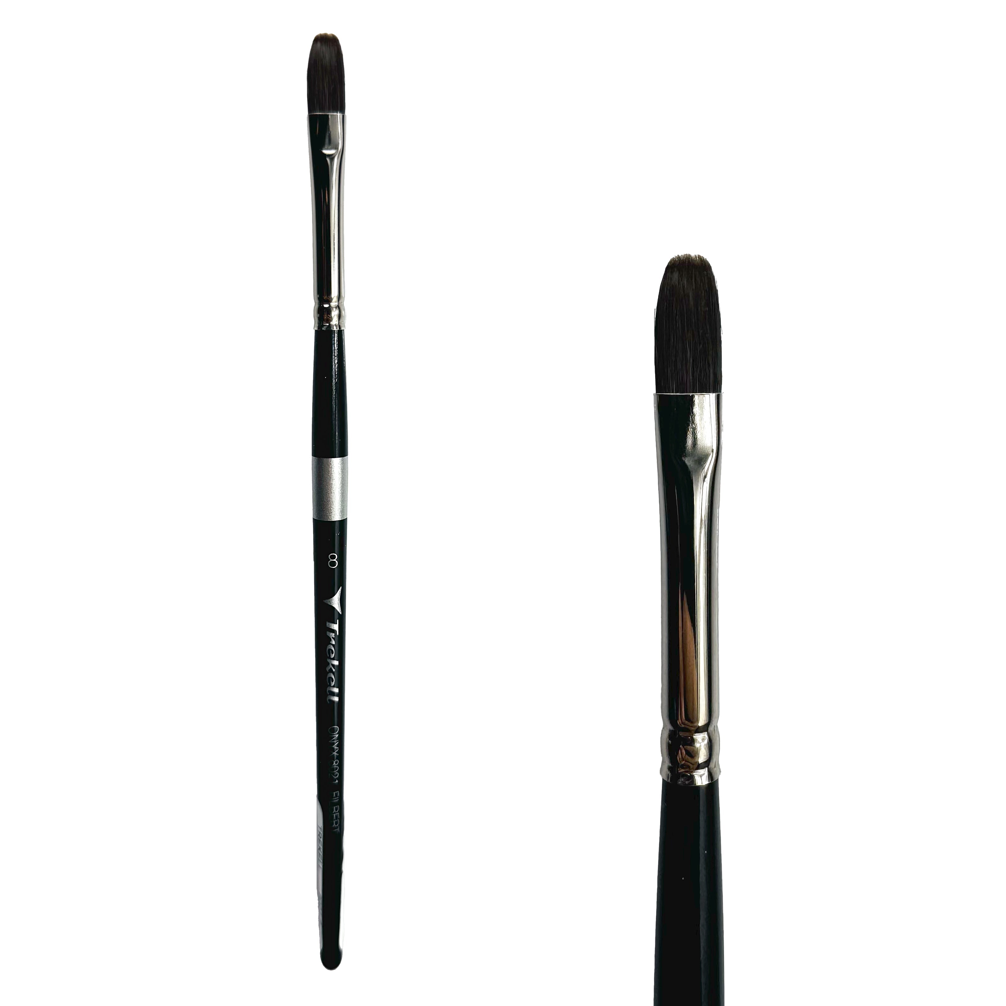 Trekell Onyx Synthetic Squirrel Short Handle Artist Brush - Size #8 Filbert
