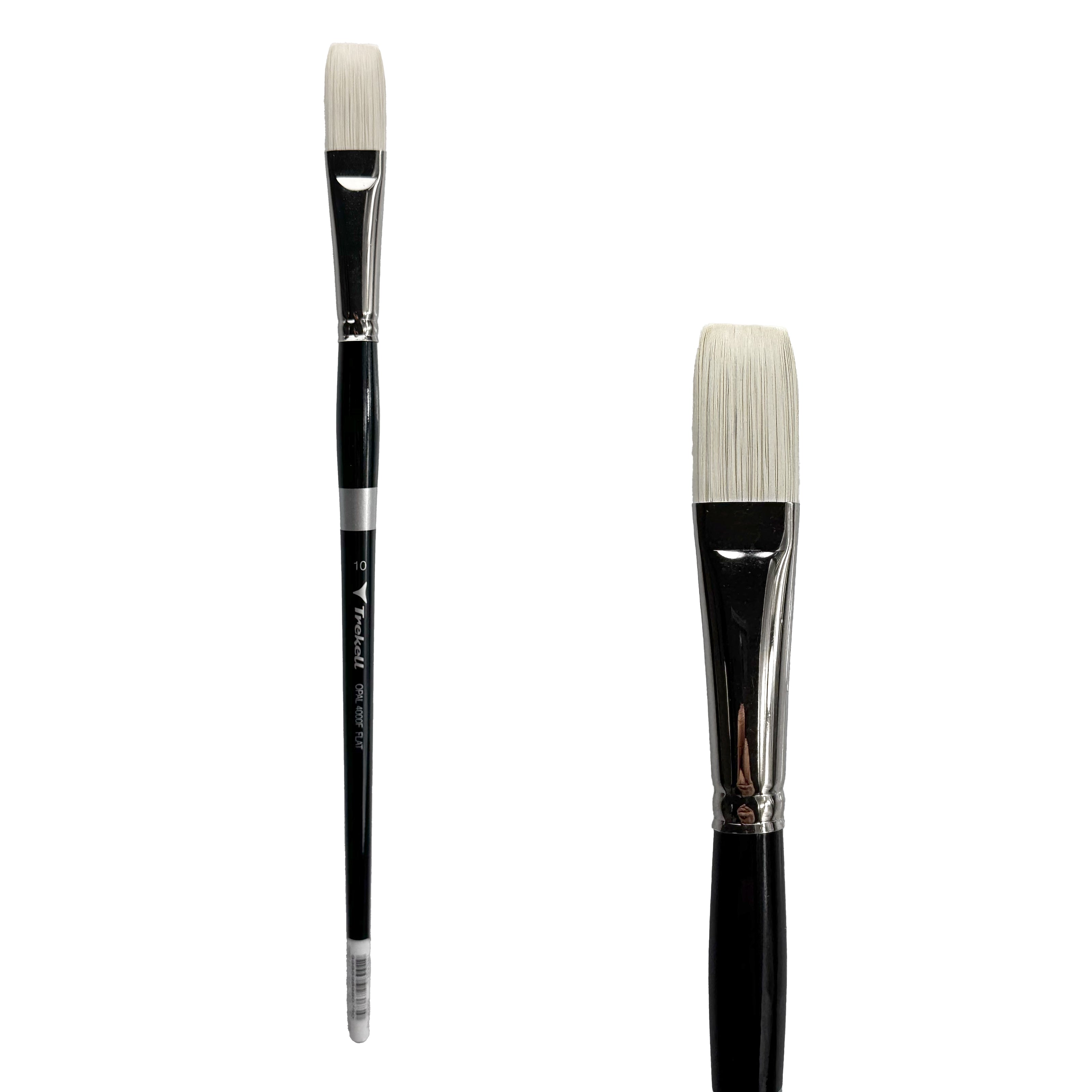 Trekell Opal Synthetic Hog Bristle Long Handle Artist Brush - Size #10 Flat