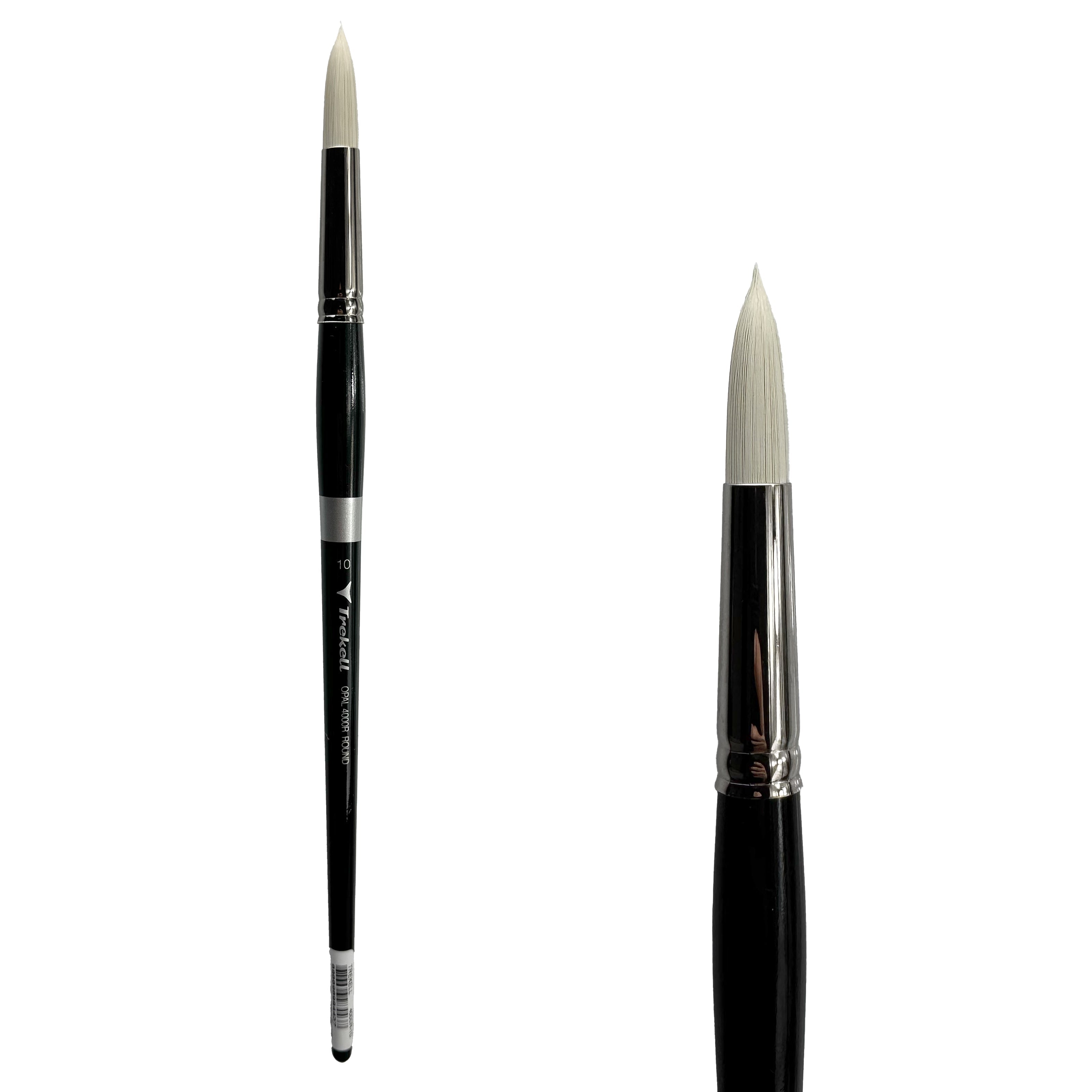 Trekell Opal Synthetic Hog Bristle Long Handle Artist Brush - Size #10 Round