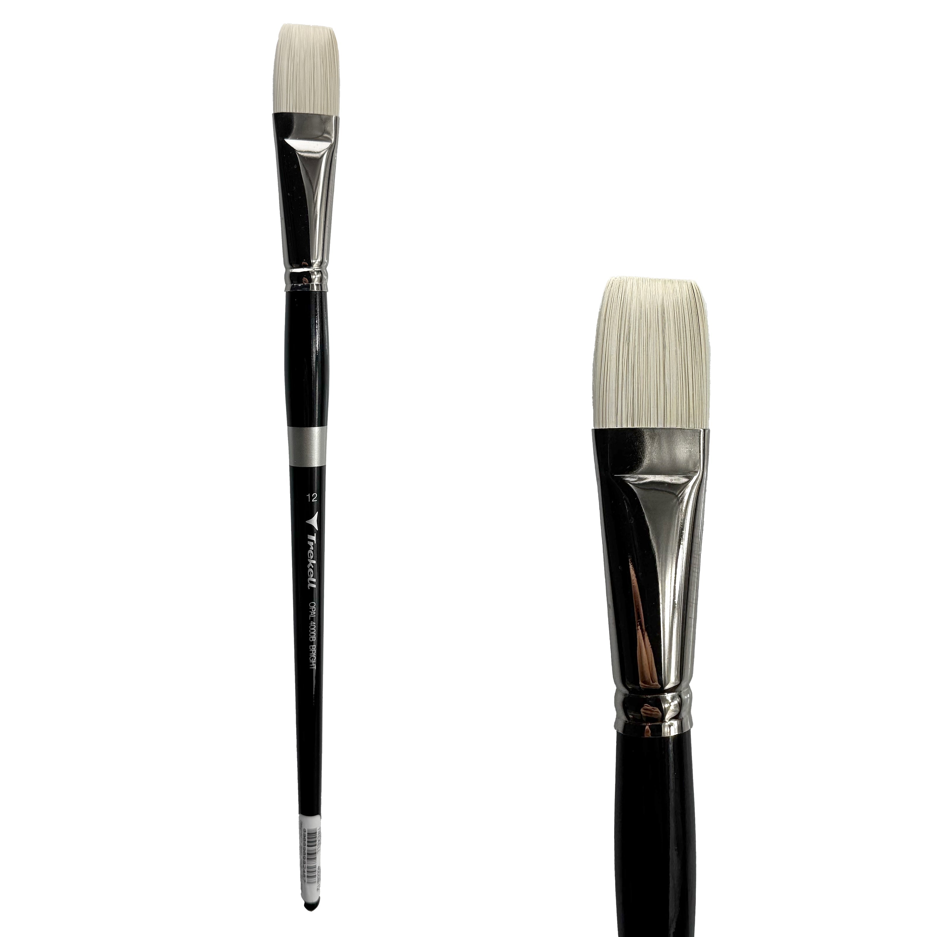 Trekell Opal Synthetic Hog Bristle Short Handle Artist Brush - Size #12 Bright