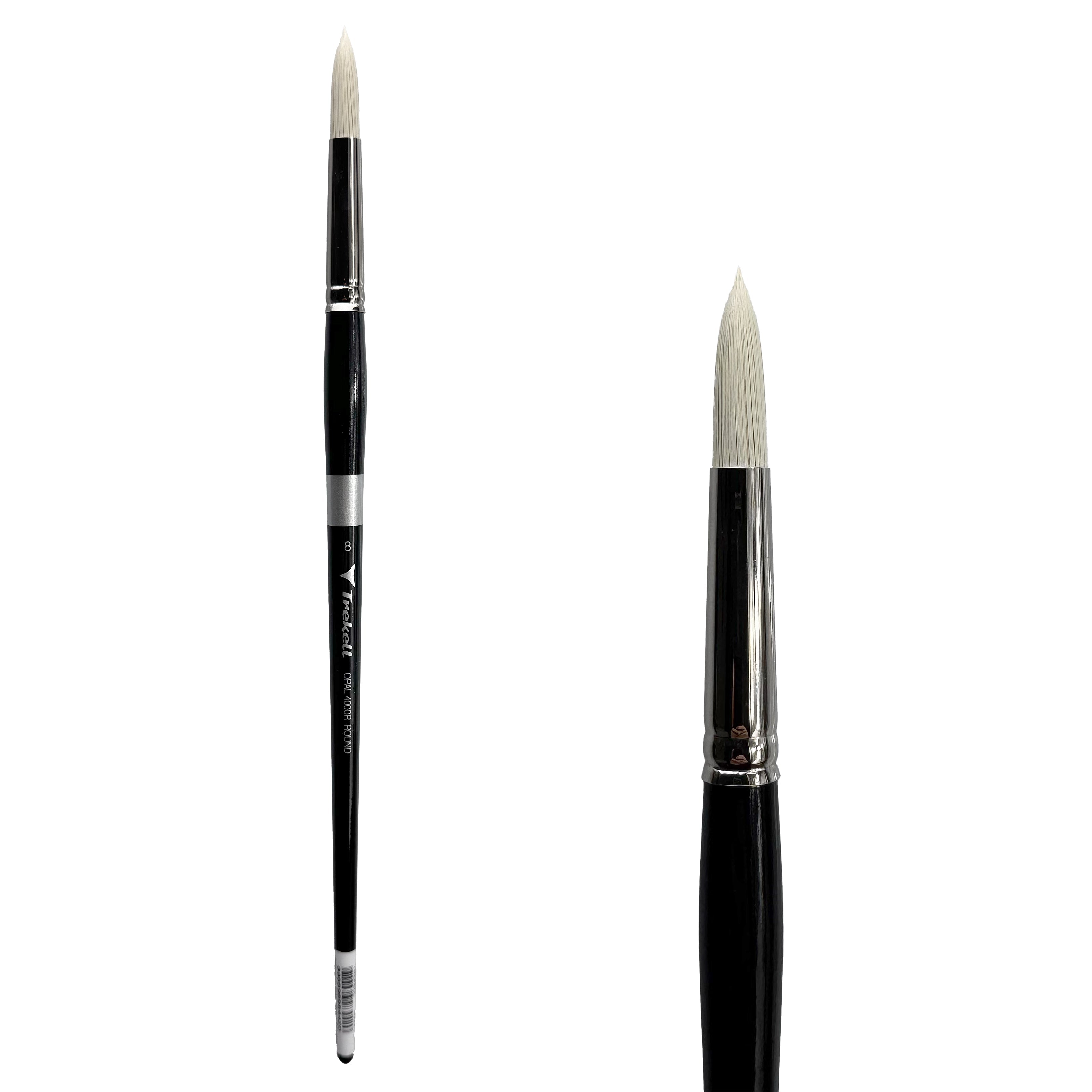 Trekell Opal Synthetic Hog Bristle Long Handle Artist Brush - Size #8 Round