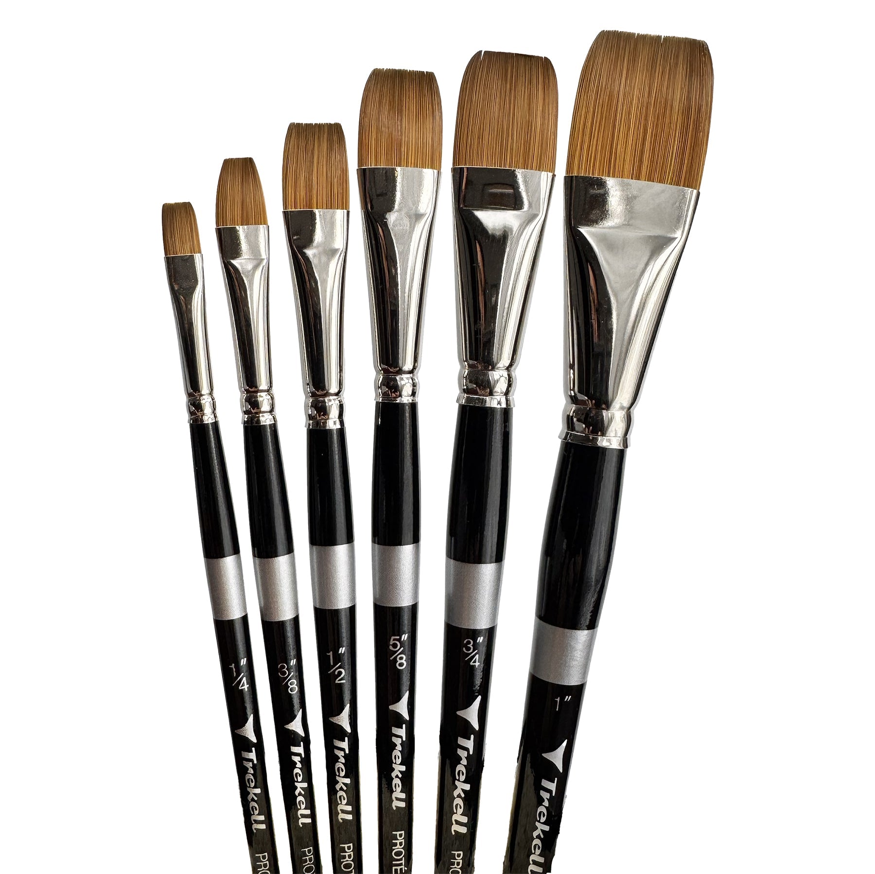 Trekell Protégé Synthetic Kolinsky Short Handle Artist Brush - Complete Set - Wash