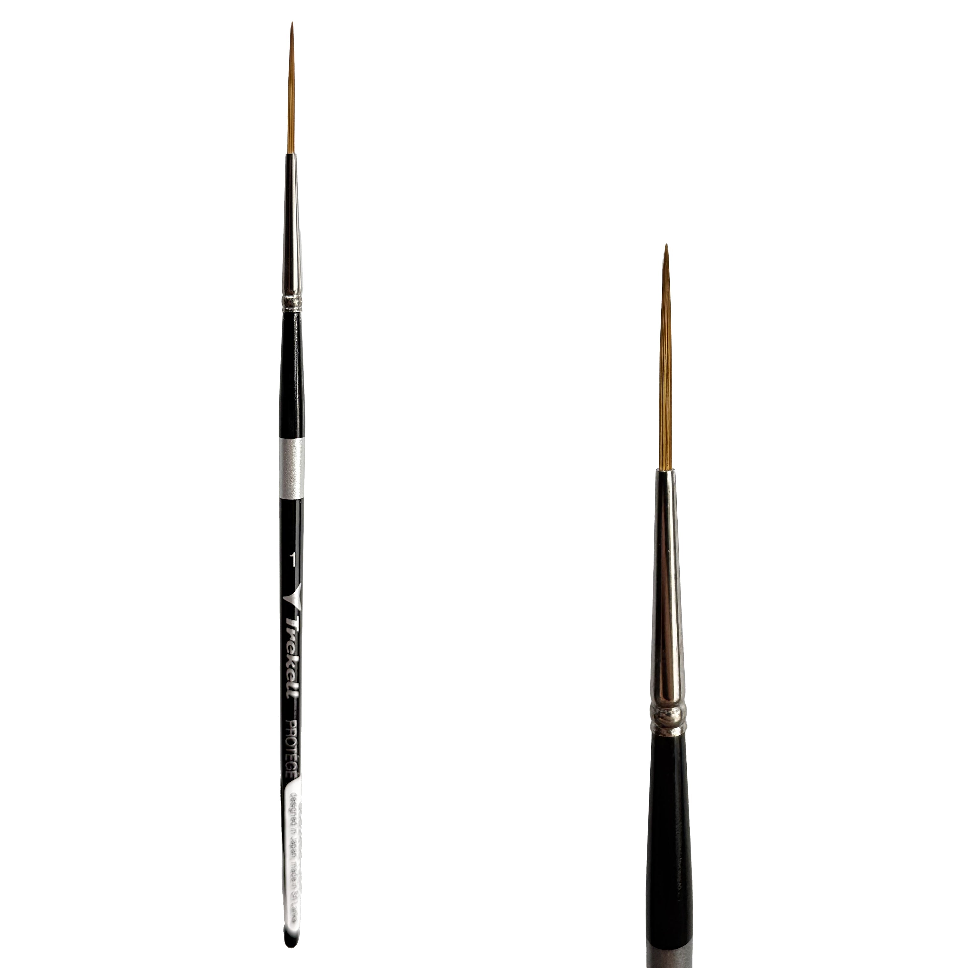 Trekell Protégé Synthetic Kolinsky Short Handle Artist Brush - Size #1 Script/Rigger