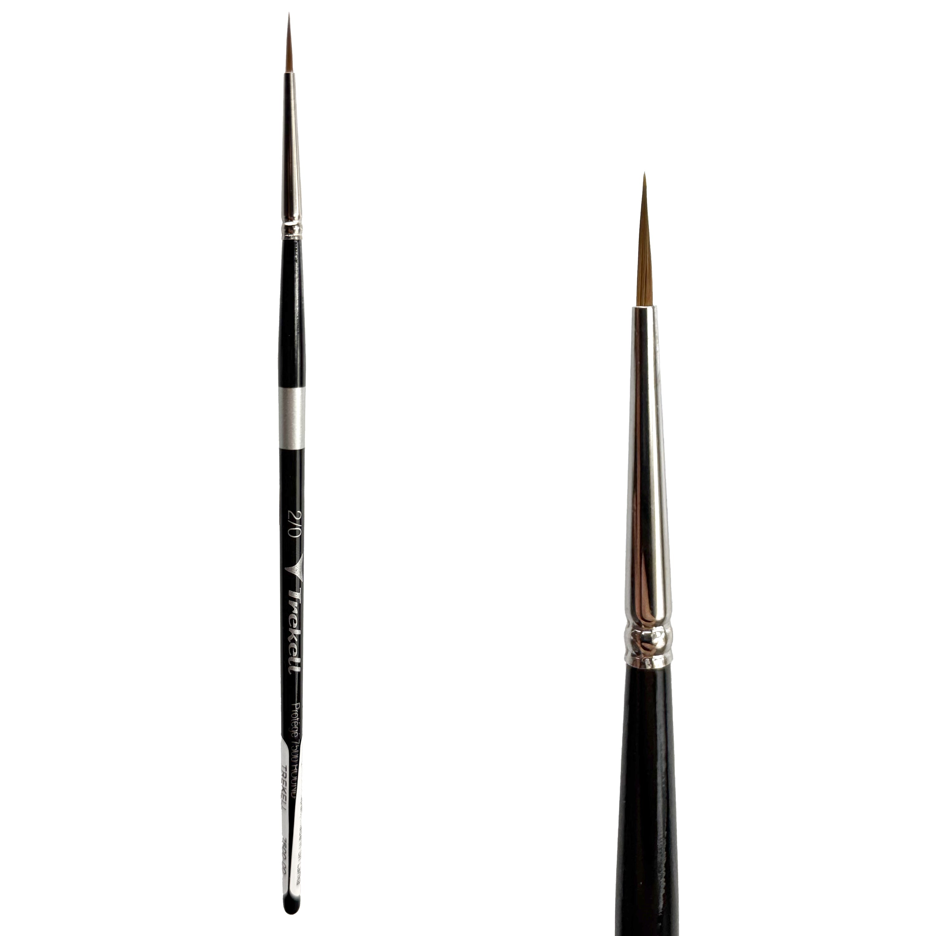 Trekell Protégé Synthetic Kolinsky Short Handle Artist Brush - Size #2/0 Round