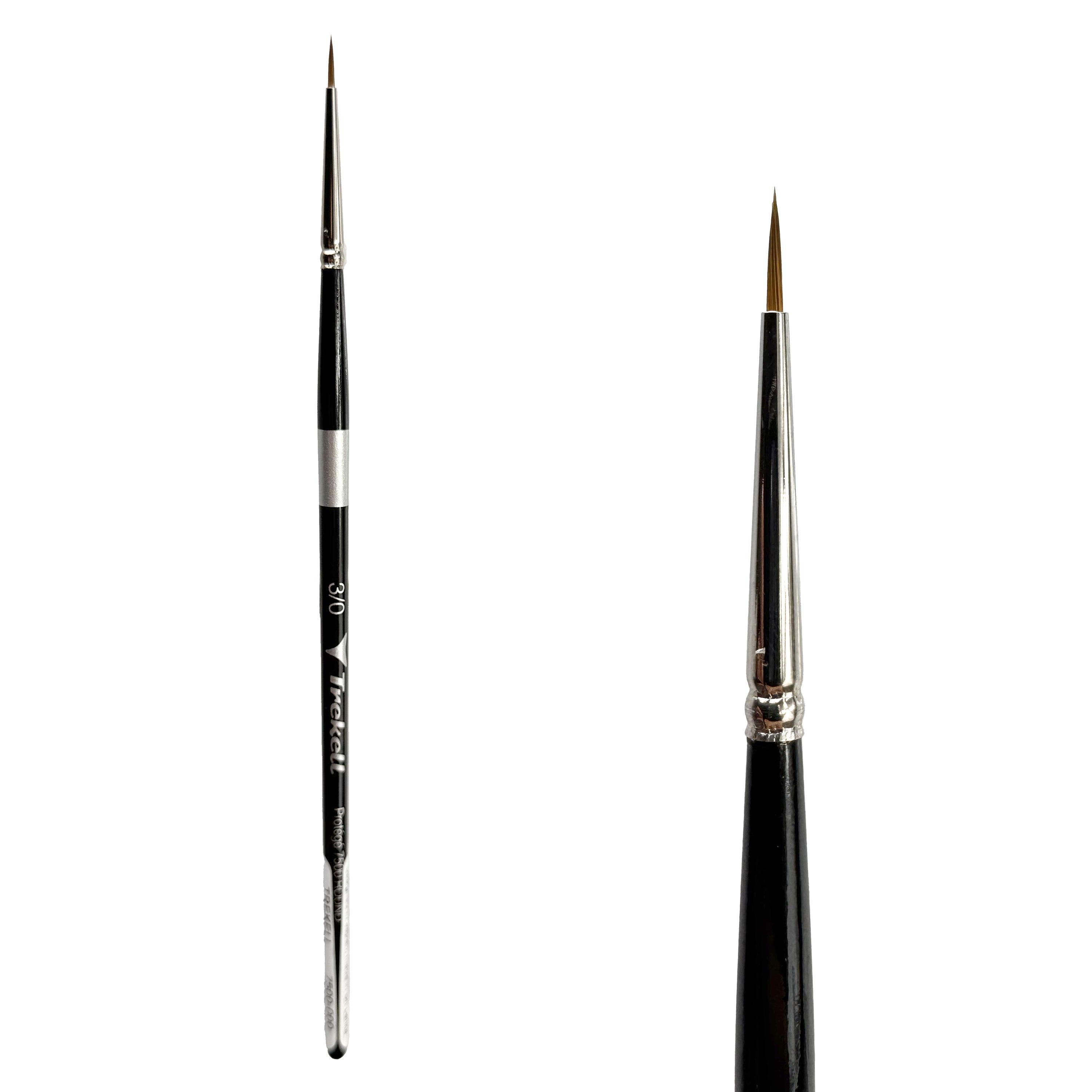 Trekell Protégé Synthetic Kolinsky Short Handle Artist Brush - Size #3/0 Round