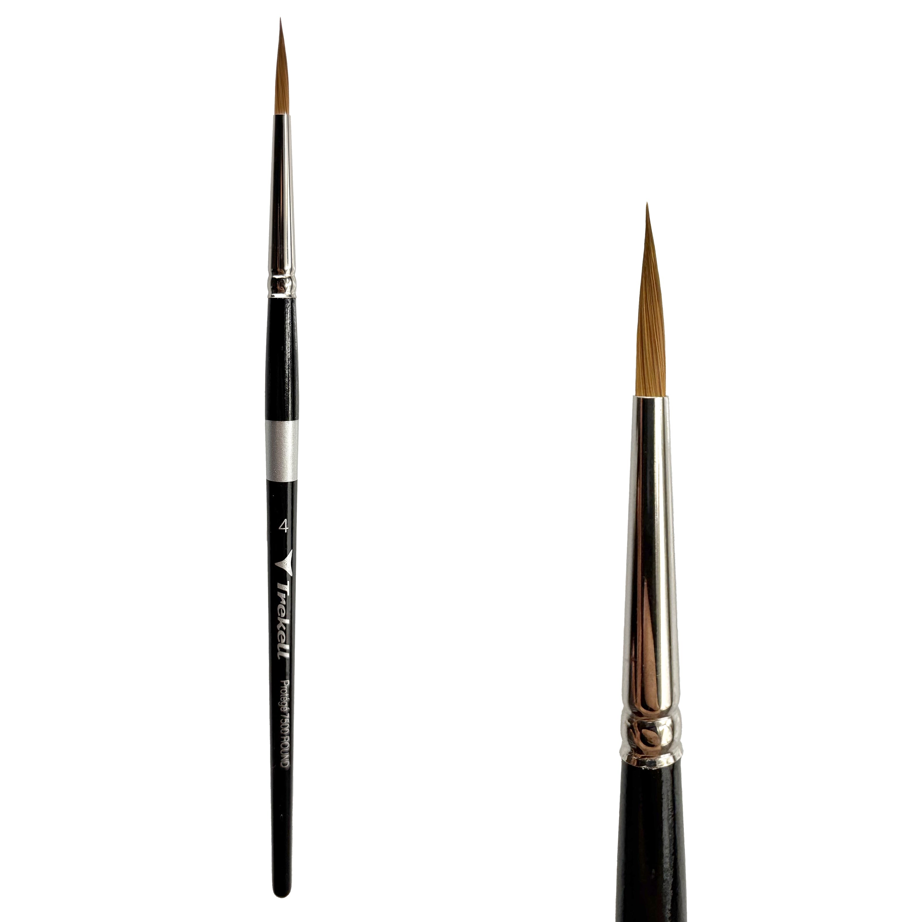 Trekell Protégé Synthetic Kolinsky Short Handle Artist Brush - Size #4 Round