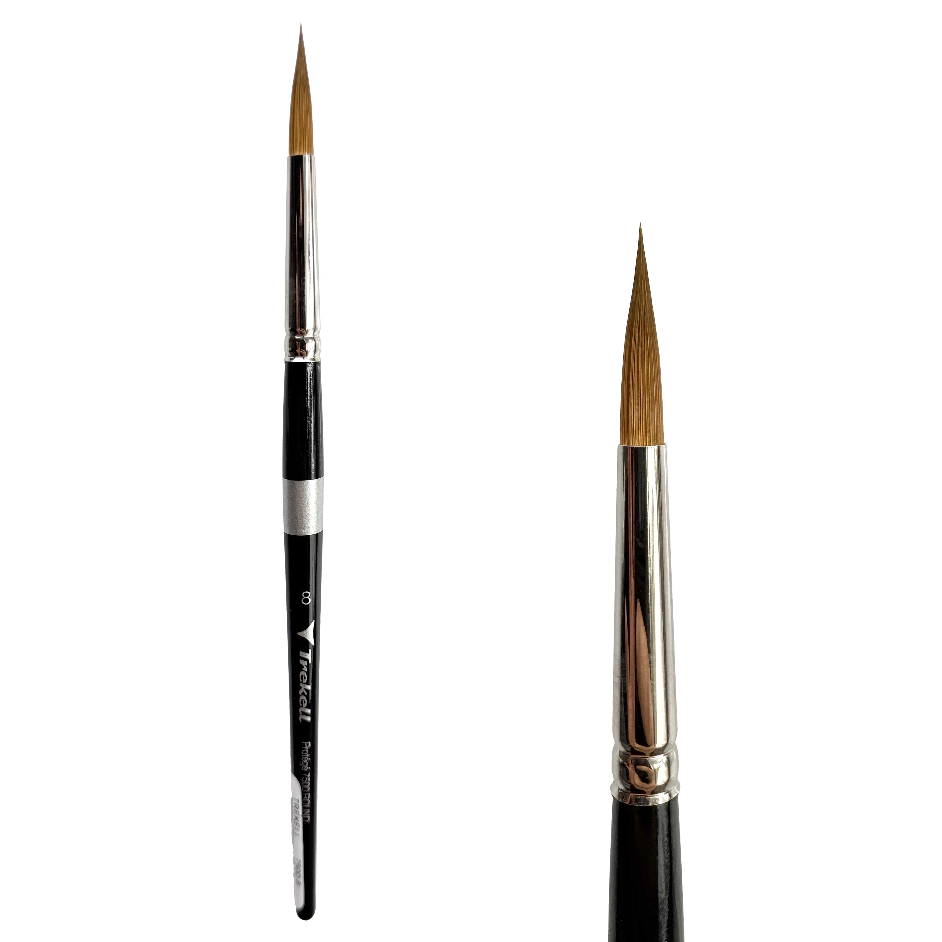 Trekell Protégé Synthetic Kolinsky Short Handle Artist Brush - Size #8 Round