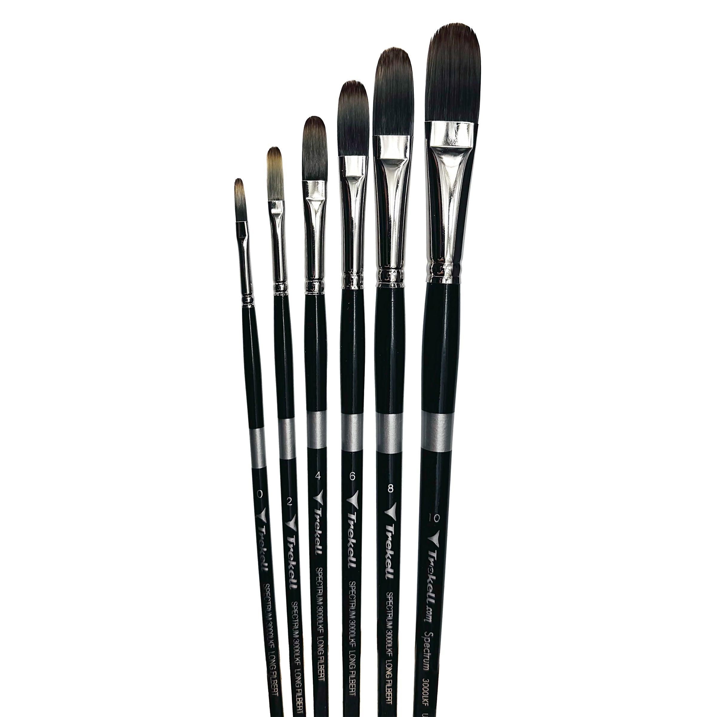 Trekell Spectrum Long Handle Artist Brush - Complete Brush Set - Long Filbert