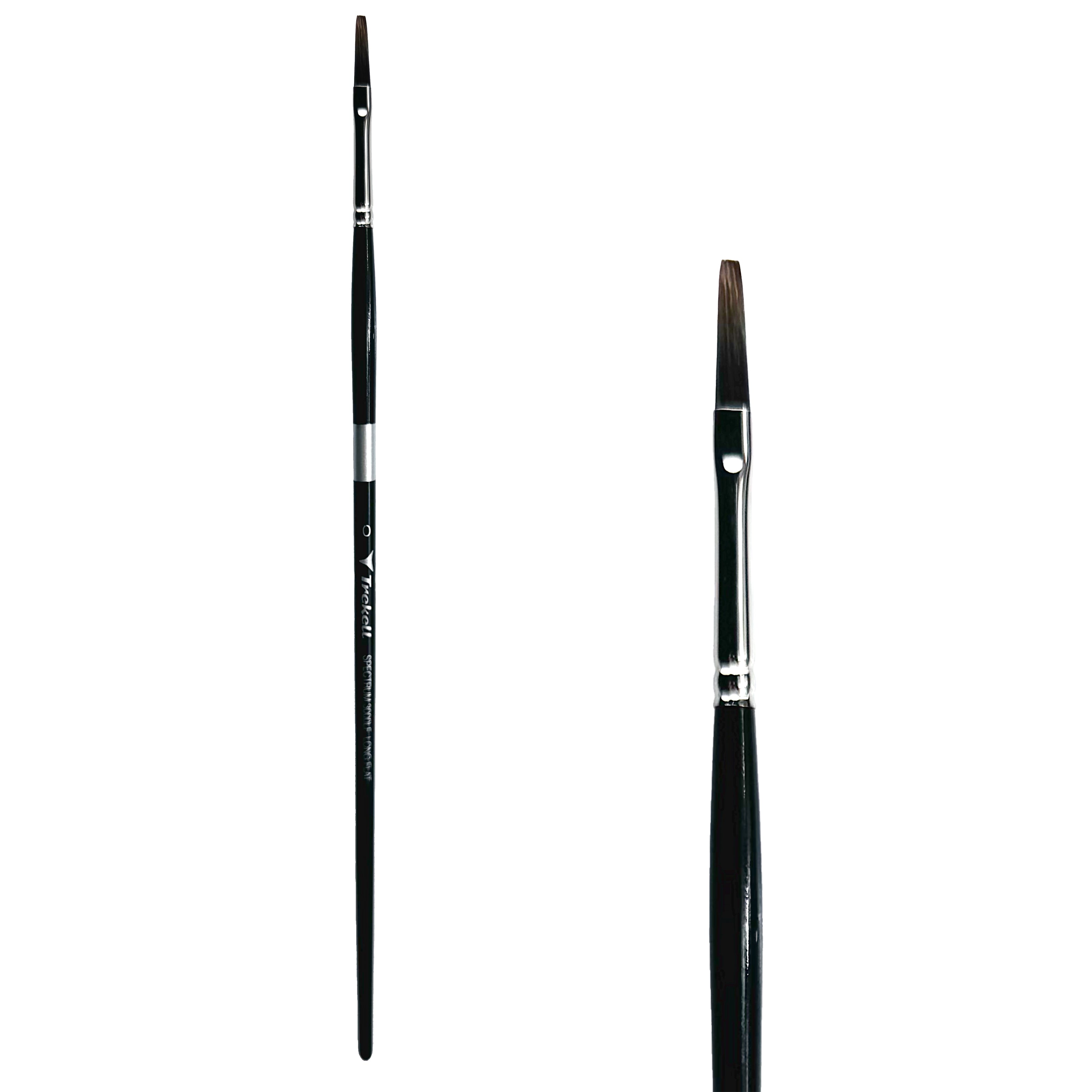 Trekell Spectrum Long Handle Artist Brush - Size #0 Long Flat
