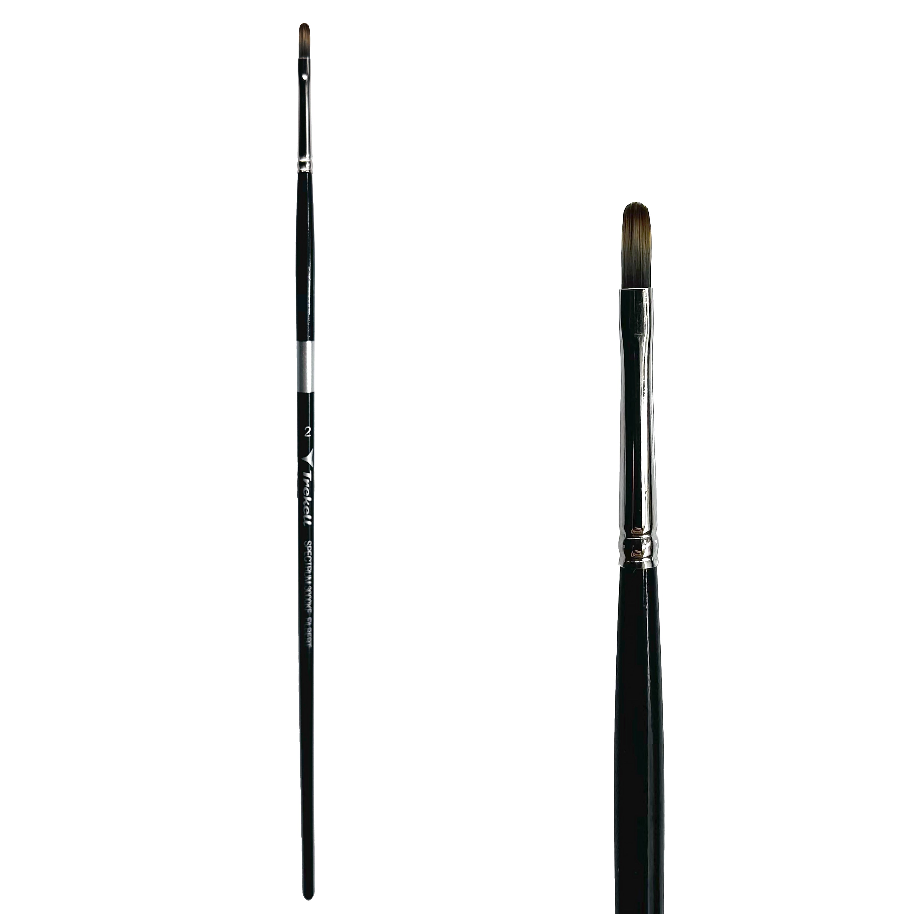 Trekell Spectrum Long Handle Artist Brush - Size #2 Filbert