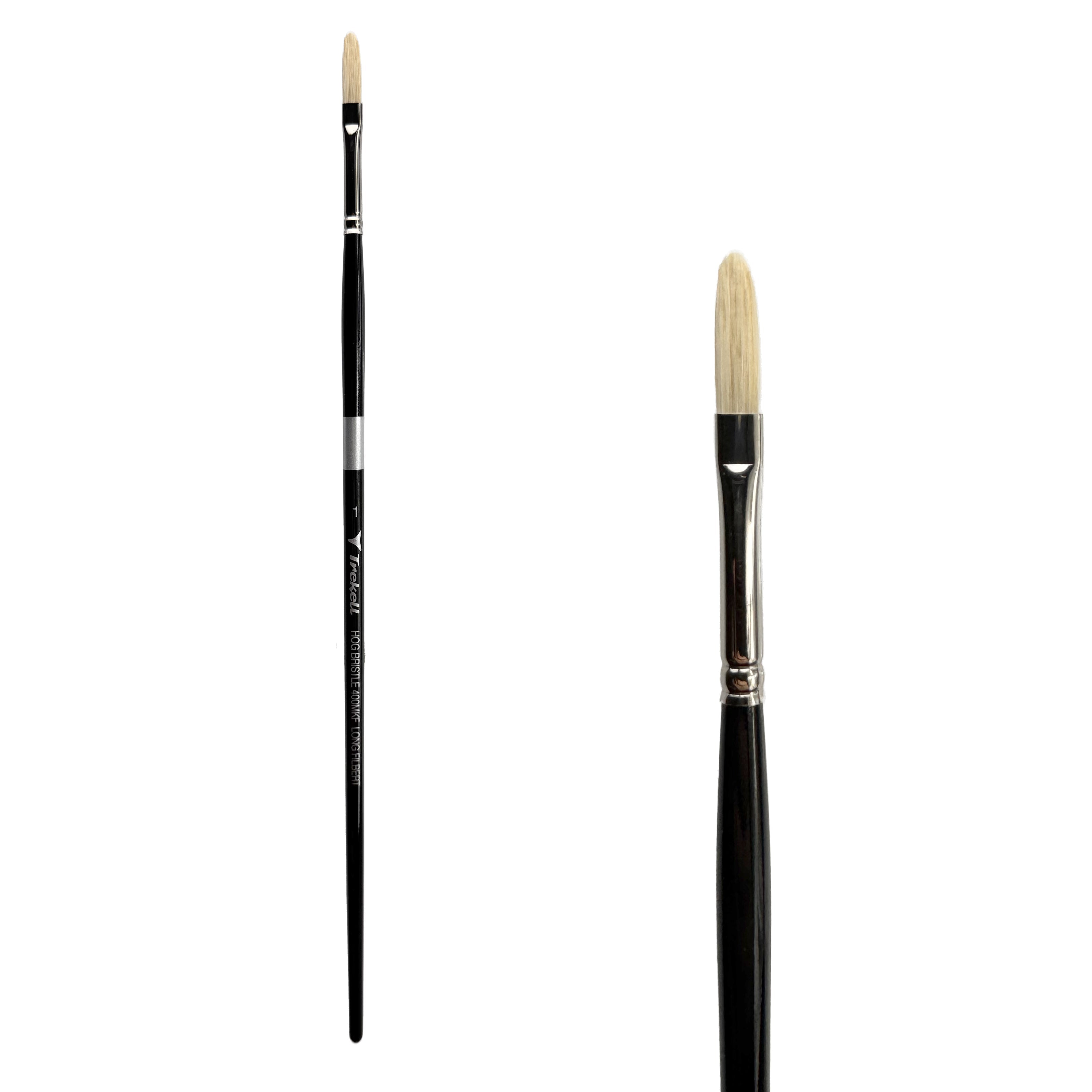 Trekell Hog Bristle Long Handle Artist Brush - Size #1 Long Filbert