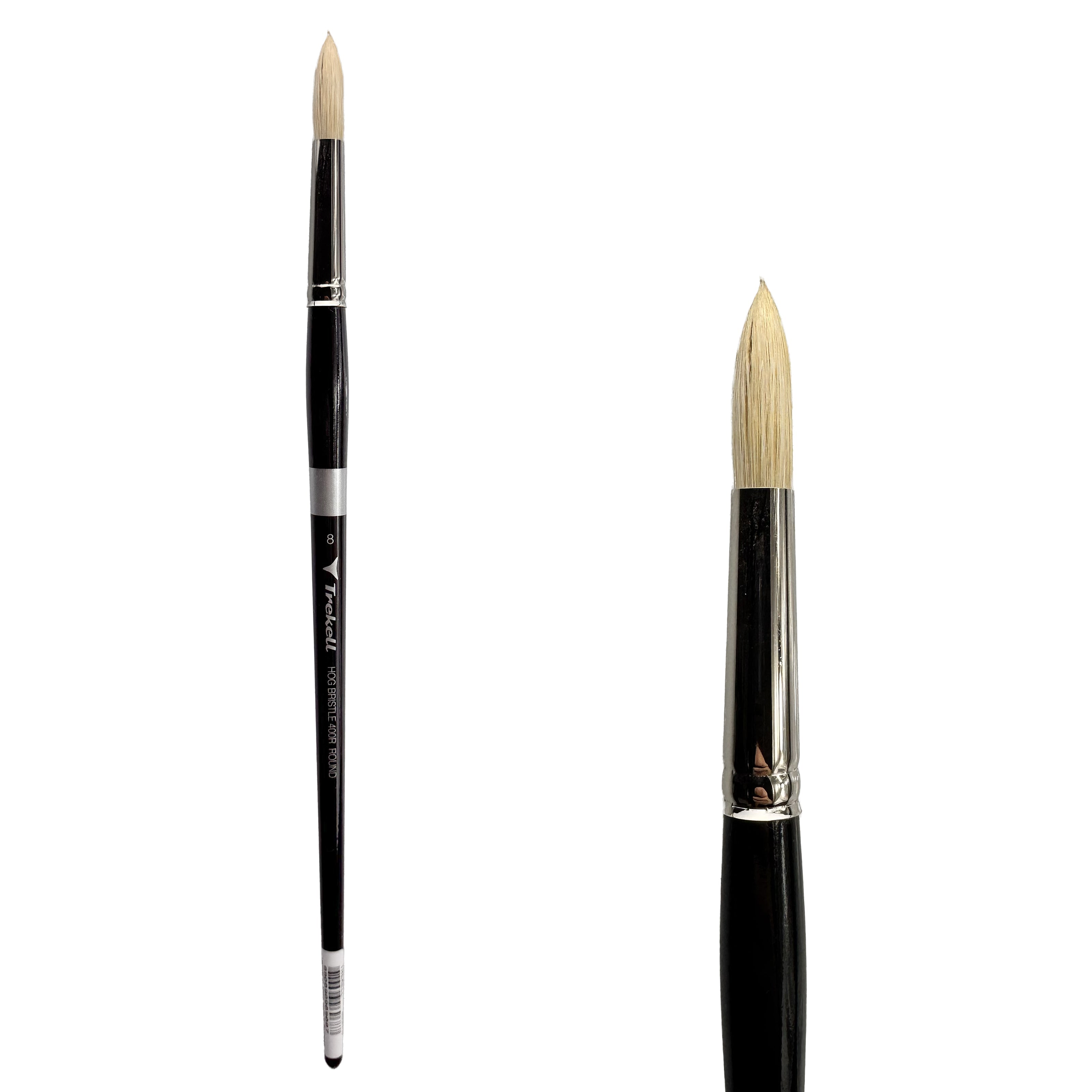 Trekell Hog Bristle Long Handle Artist Brush - Size #8 Round