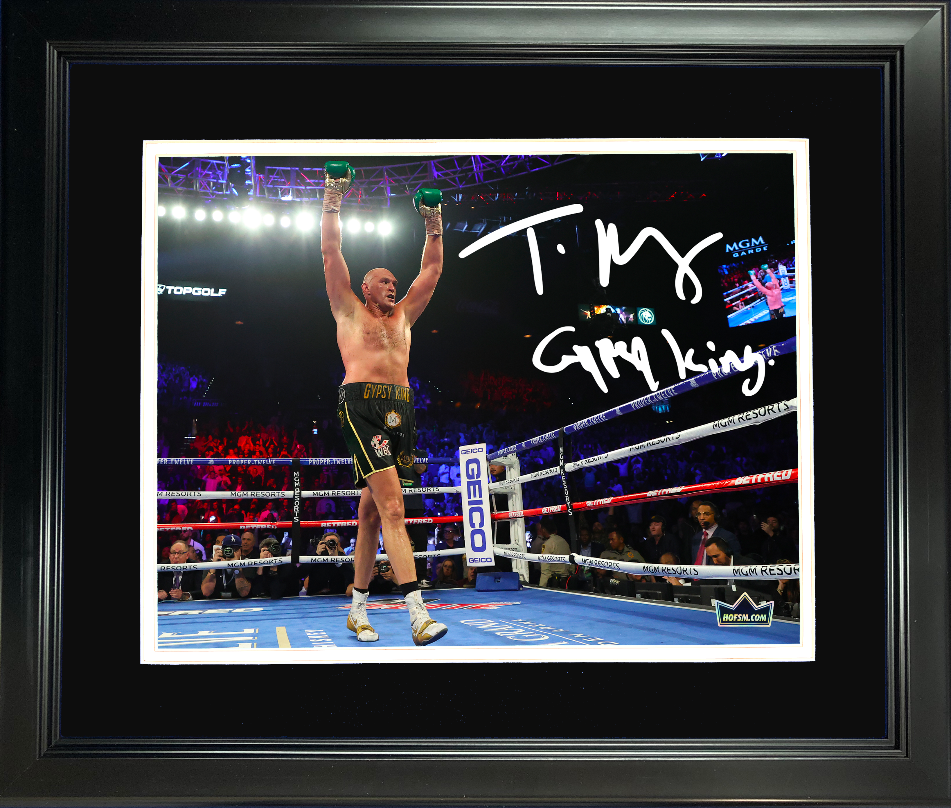 Framed Tyson Fury Gypsy King Facsimile Laser Engraved Signature Auto 11"x14" Boxing Photo HOFSM Holo