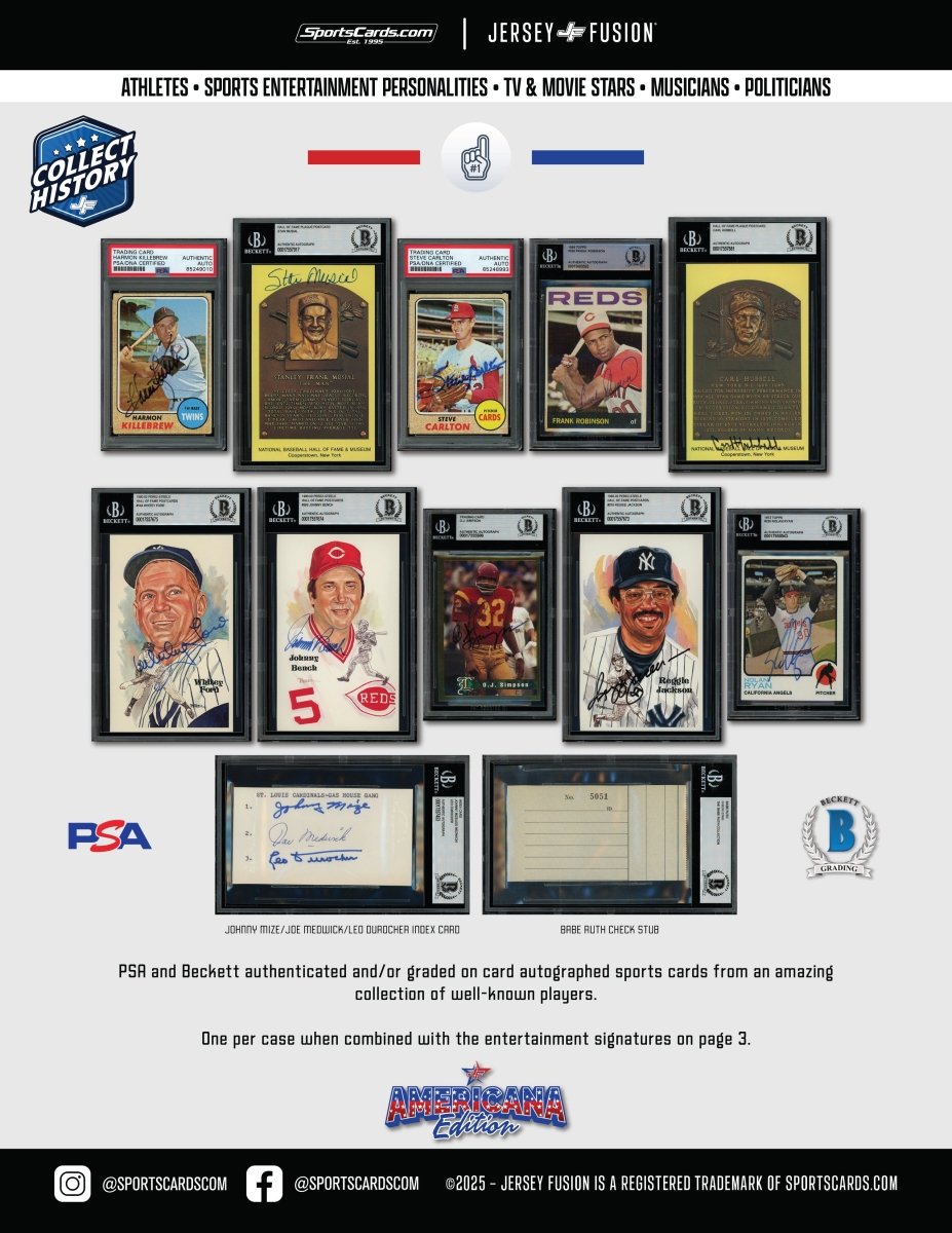 Americana Edition Case- (1) Graded/Autograph/Word or Material Item Per Box - (32) Boxes