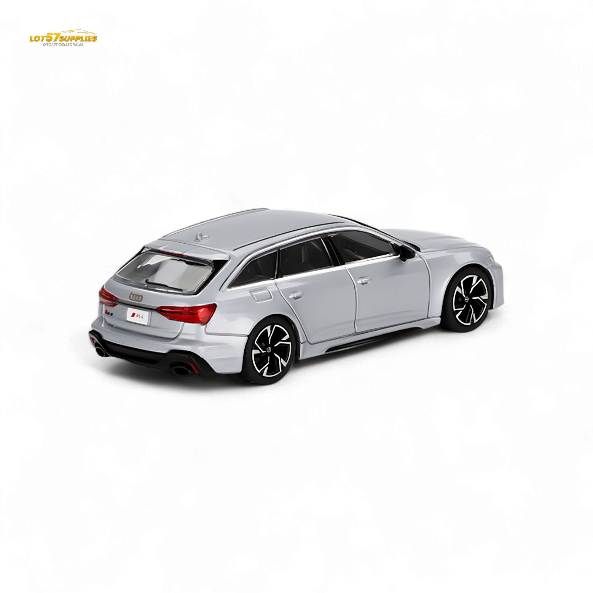 Mini-GT Audi RS 6 Avant Carbon Black Edition Florett Silver Limited Edition 1:64