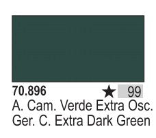 Vallejo 896 17ml Bottle German Camouflage Extra Dark Green Model Color (6/Bx)