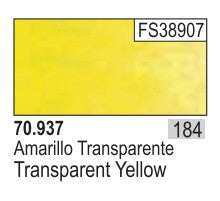 Vallejo 937 17ml Bottle Transparent Yellow Model Color (6/Bx)
