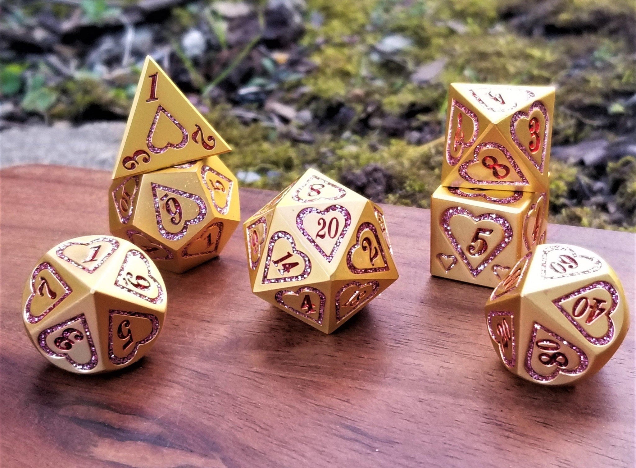 Valentine Heart Metal Dice Set