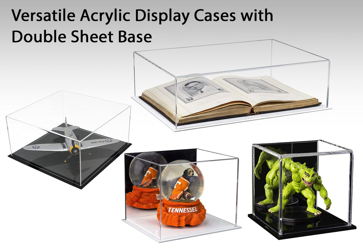Versatile Acrylic Display Cases with Double Sheet Base with Mirror Case