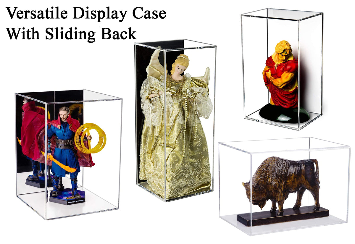 Versatile Acrylic Display Case with Slide Back and Size Options