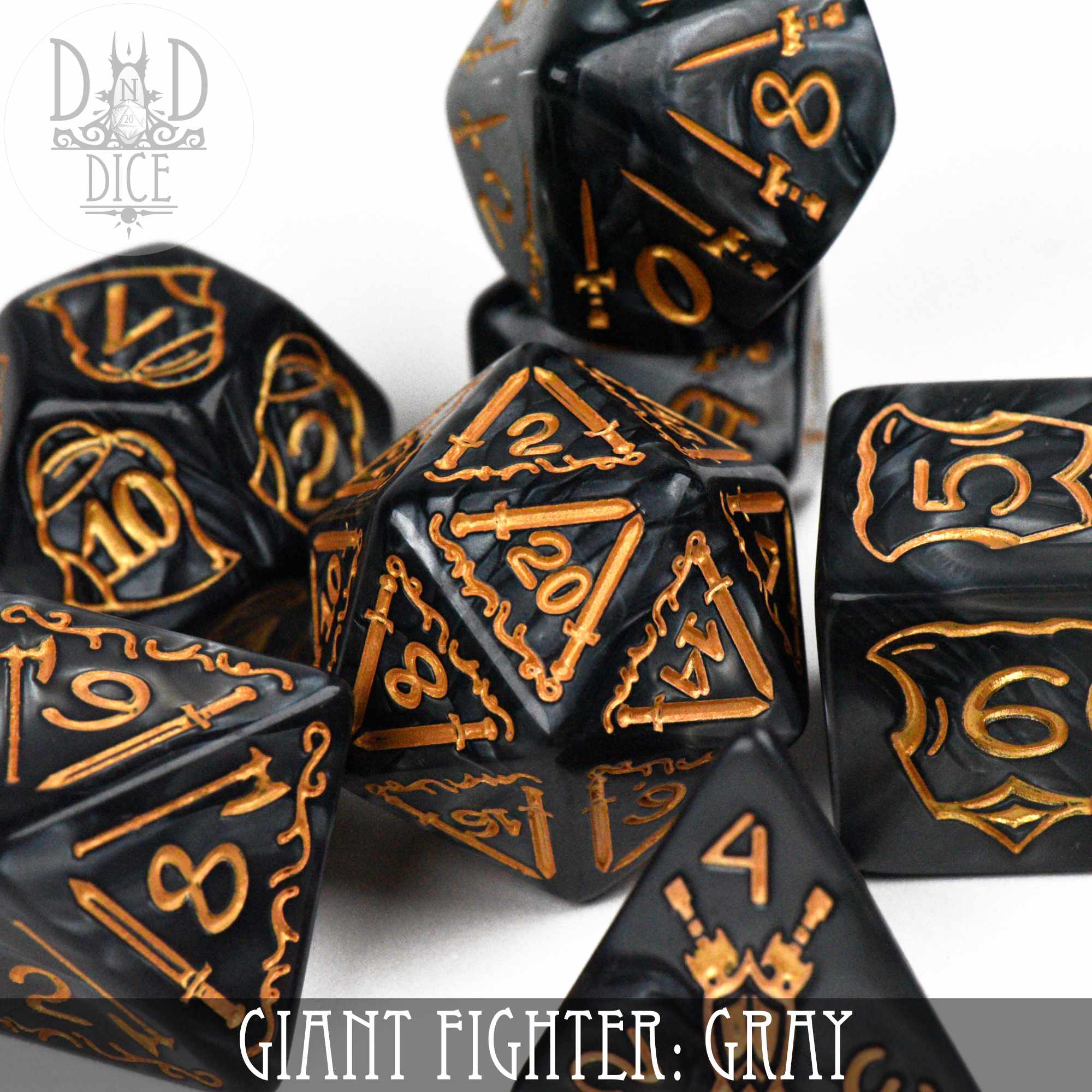 Giant Fighter Gray Dice Set (Oversize)