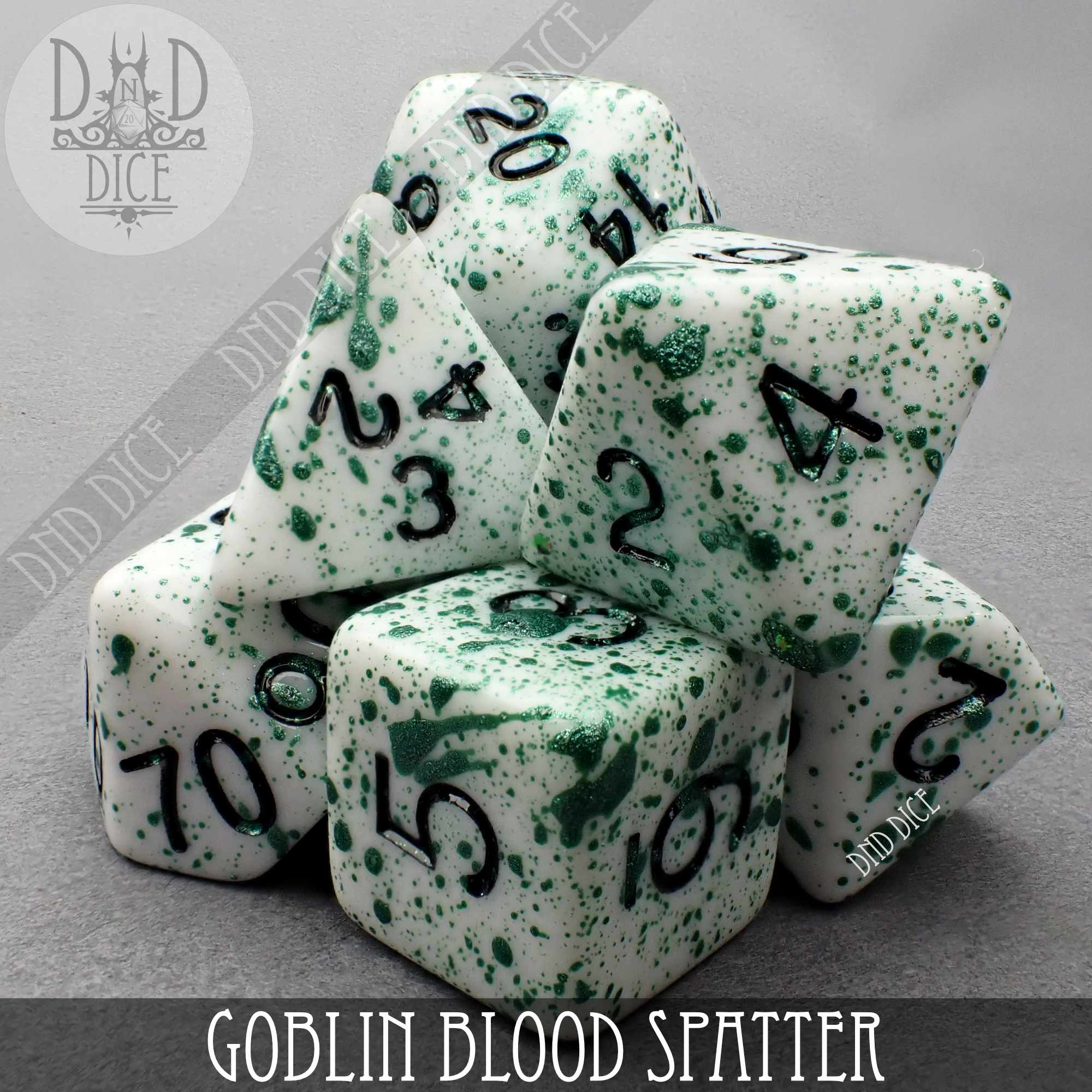 Goblin Blood Spatter Dice Set (Hand Painted)