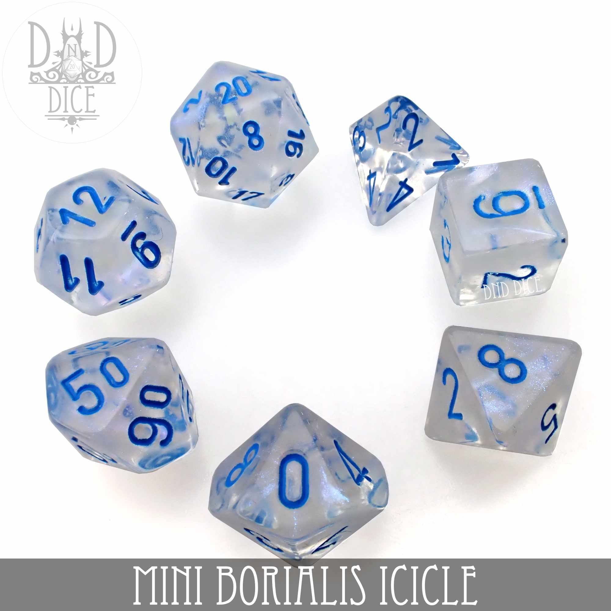 Mini Borialis Icicle Dice Set (10mm)