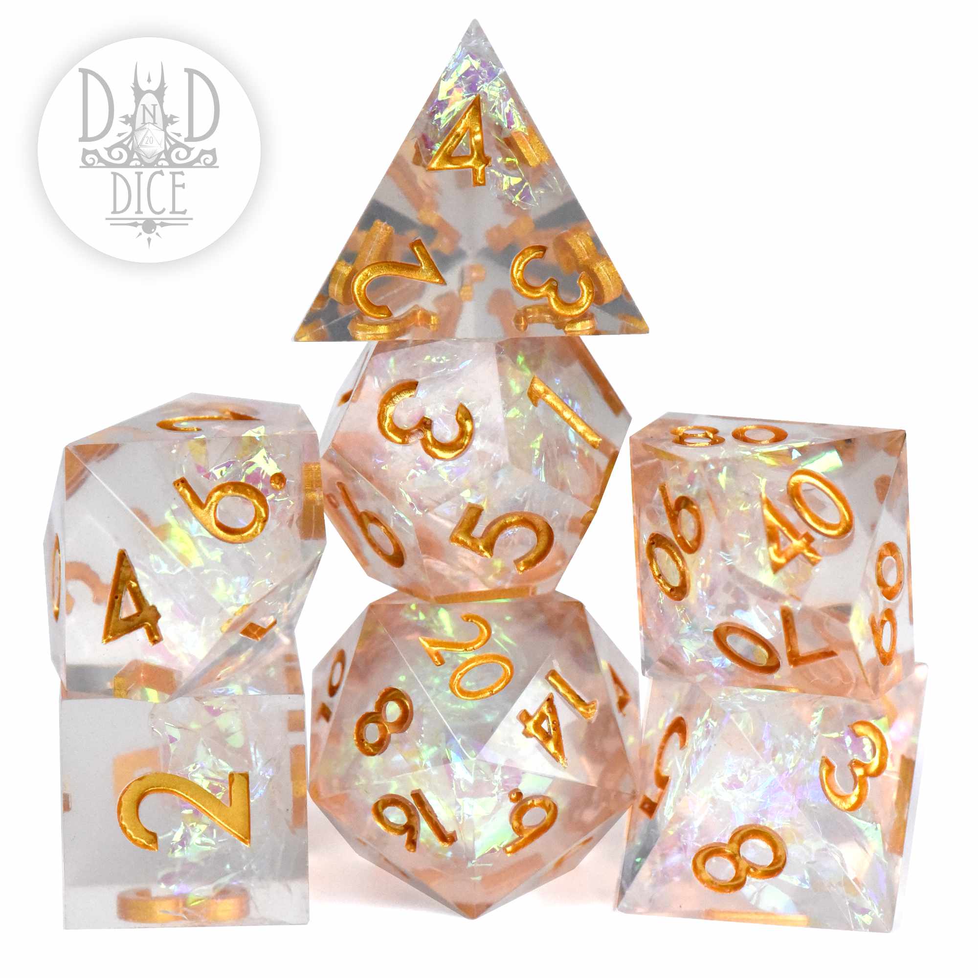 Purifying Light Handmade Dice Set (Color Change)