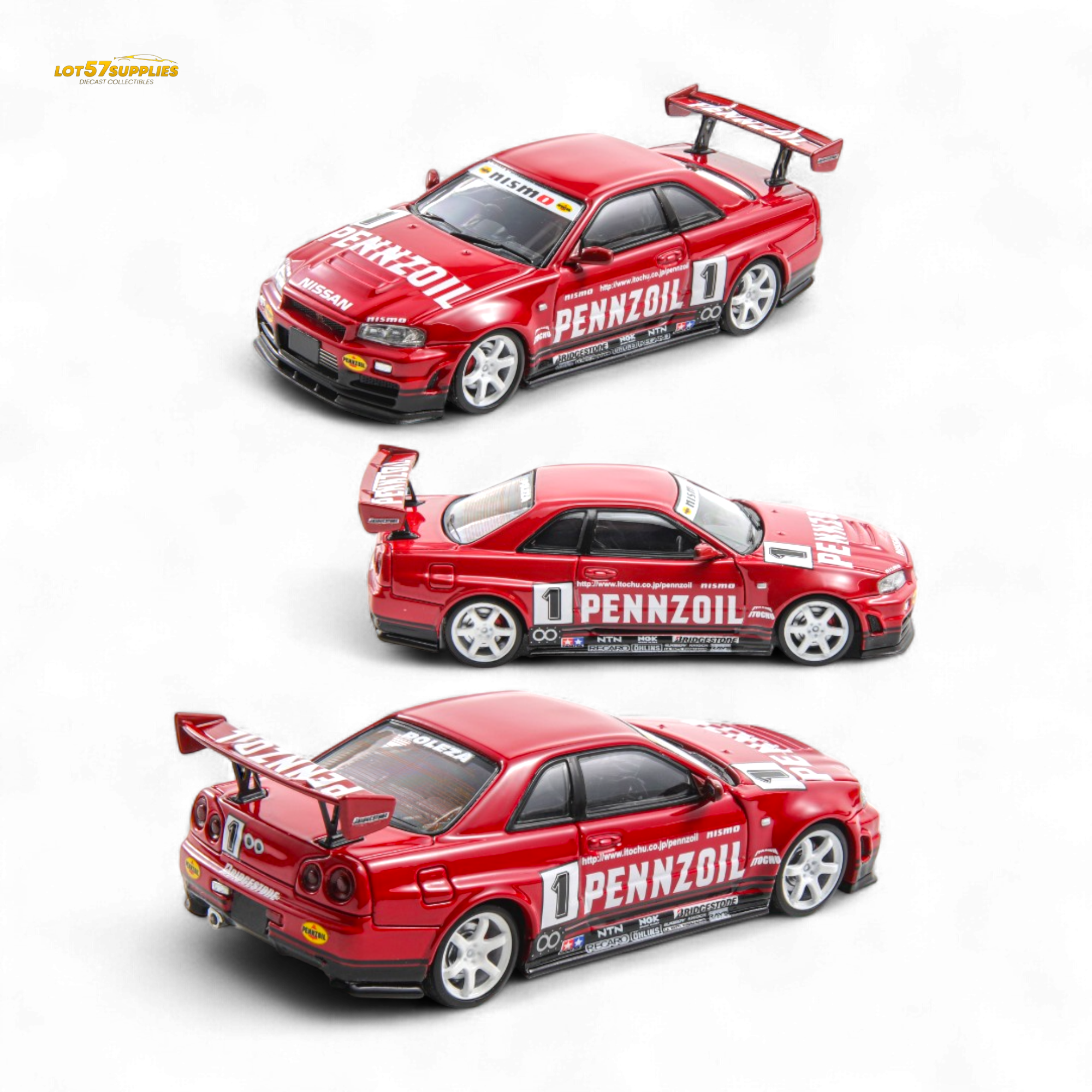 Fast Speed FS 1:64 Skyline GT-R R34 Nismo Z-Tune Pennzoil #1 – Red (Foshan AIT Exhibition Edition)