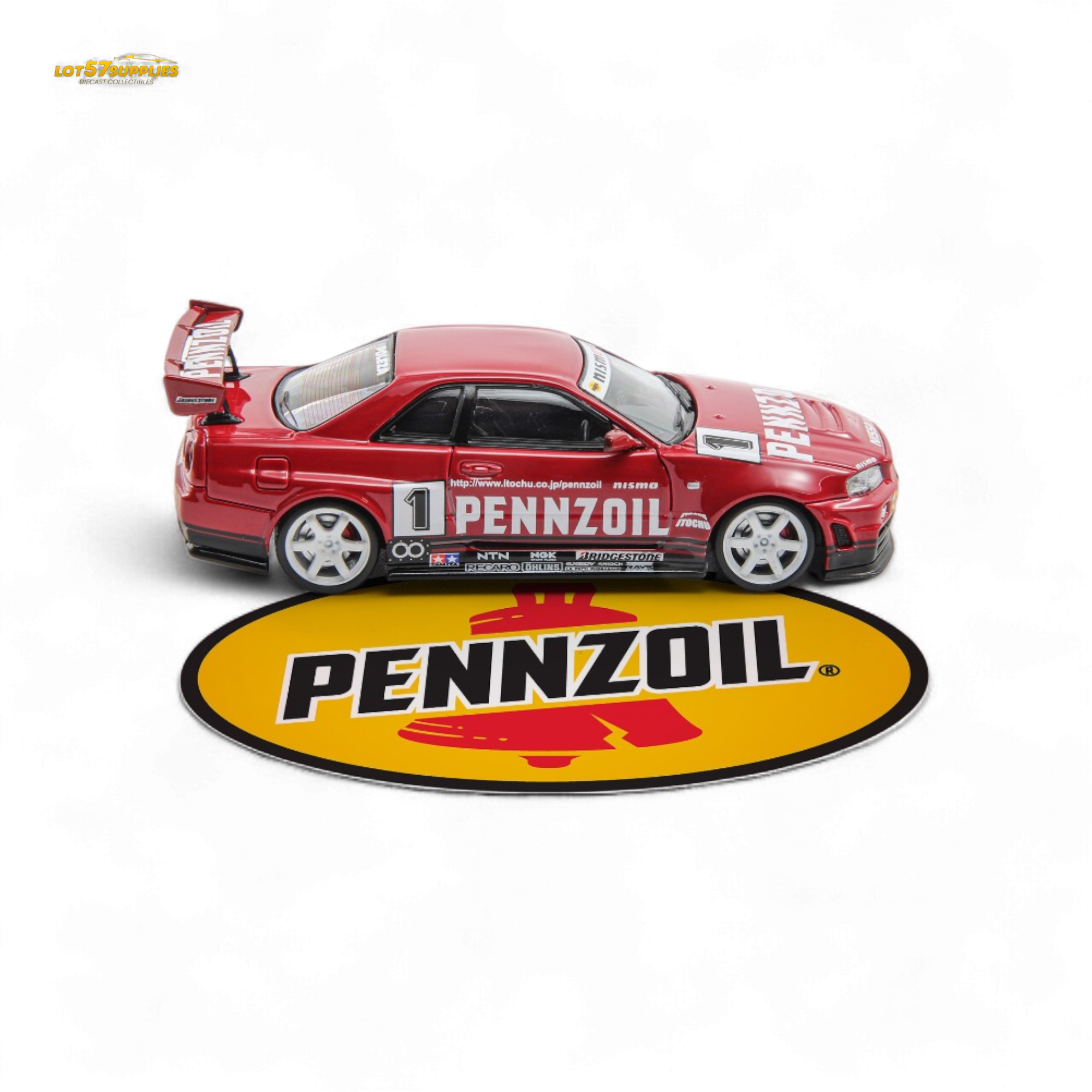 Fast Speed FS 1:64 Skyline GT-R R34 Nismo Z-Tune Pennzoil #1 – Red (Foshan AIT Exhibition Edition)