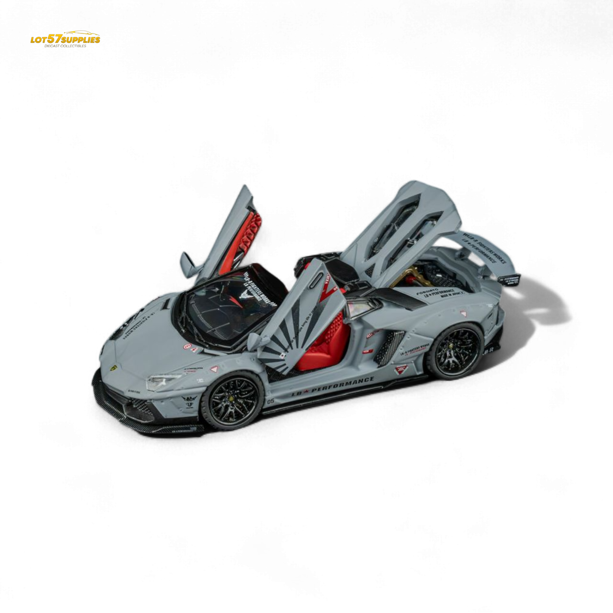 TPC Rhino Model RM 1/64 Lamborghini LP720-4 Roadster Wide-Body Modified - Combat Gray 1/64