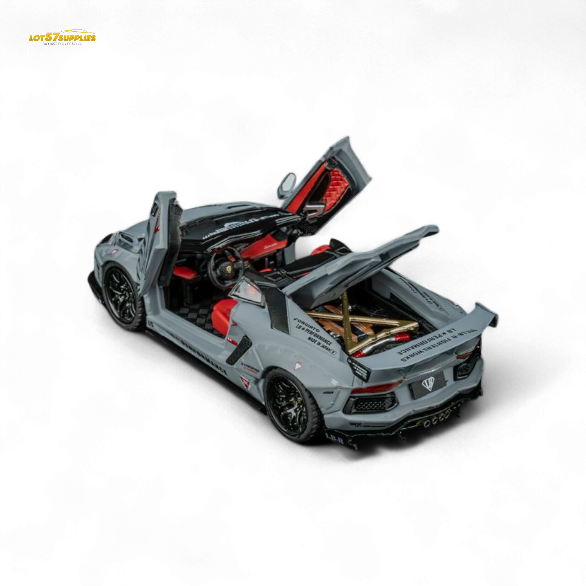 TPC Rhino Model RM 1/64 Lamborghini LP720-4 Roadster Wide-Body Modified - Combat Gray 1/64