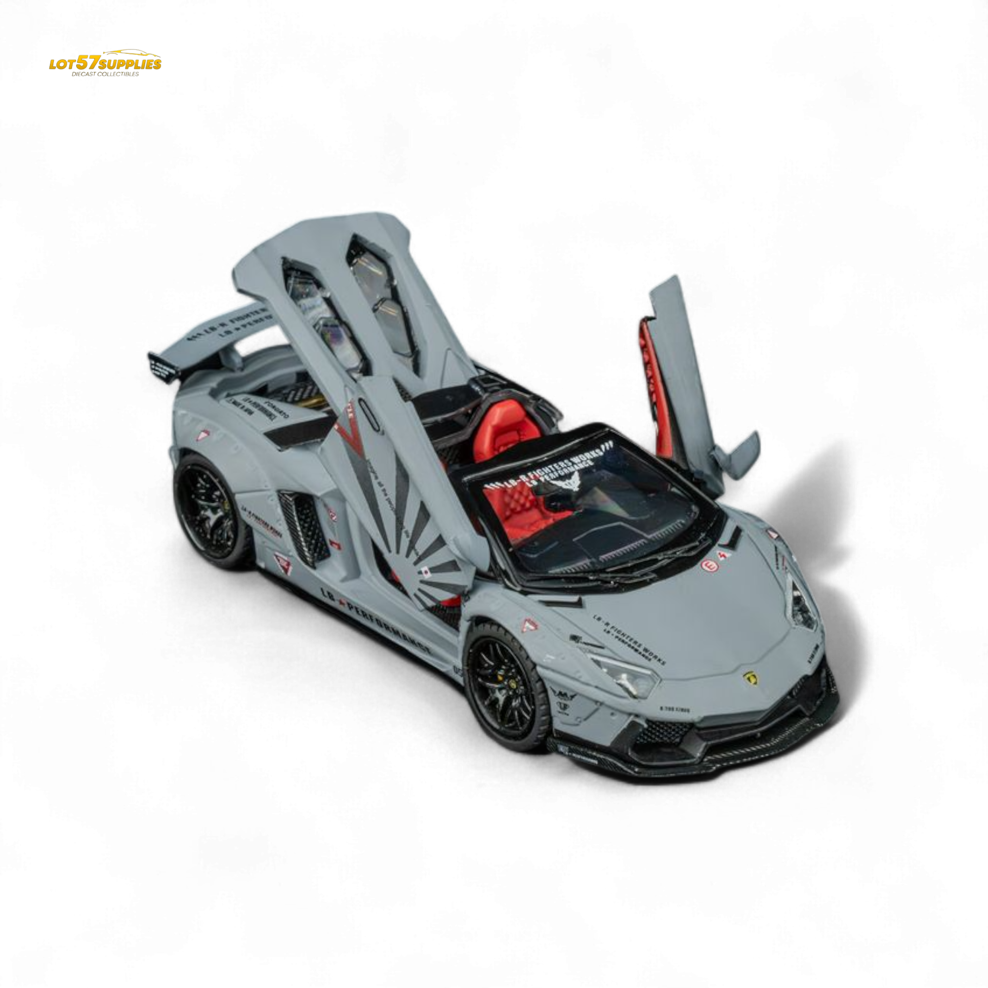 TPC Rhino Model RM 1/64 Lamborghini LP720-4 Roadster Wide-Body Modified - Combat Gray 1/64