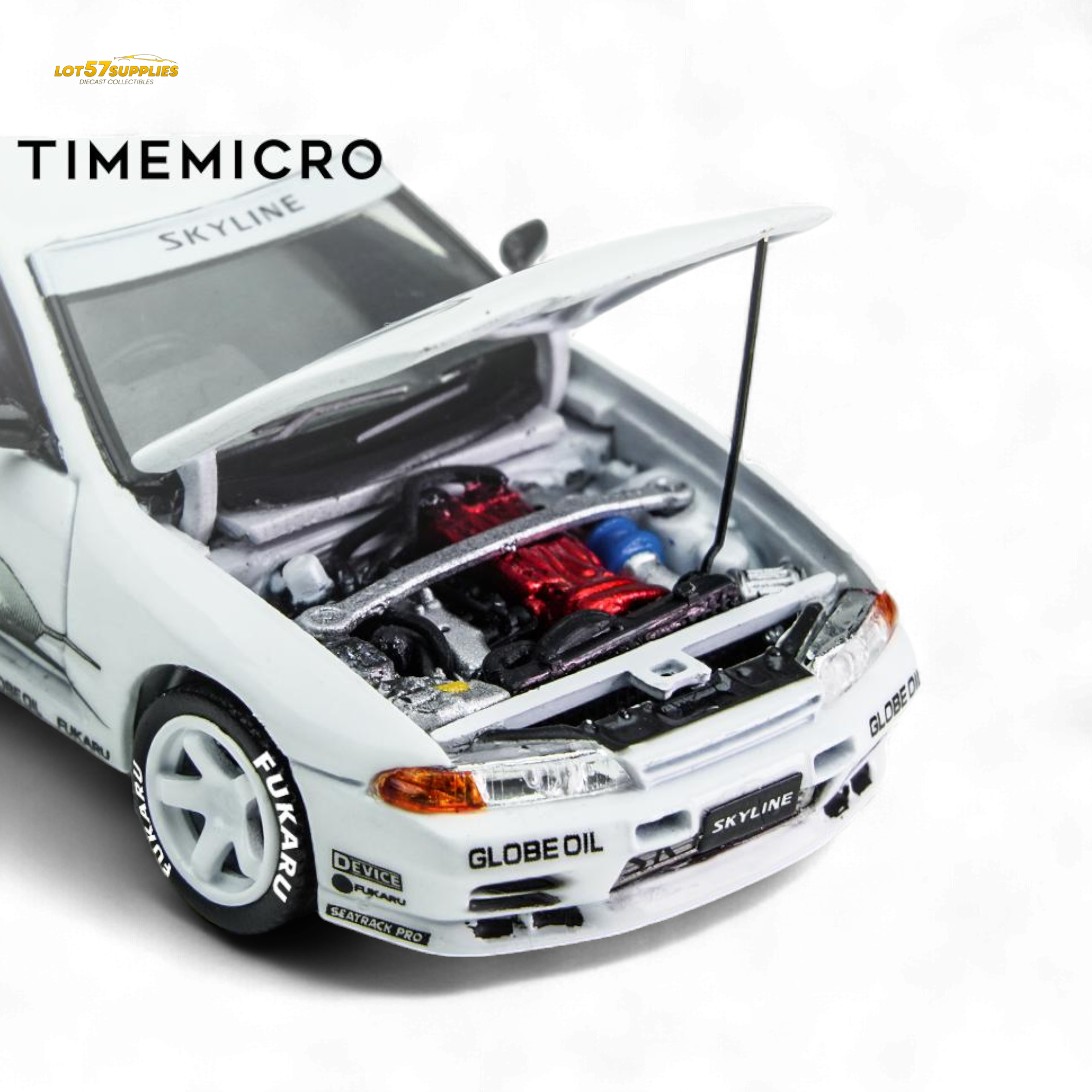 (Pre-Order) TimeMicro Skyline GT-R R32 Los Santos Drift - White 1/64