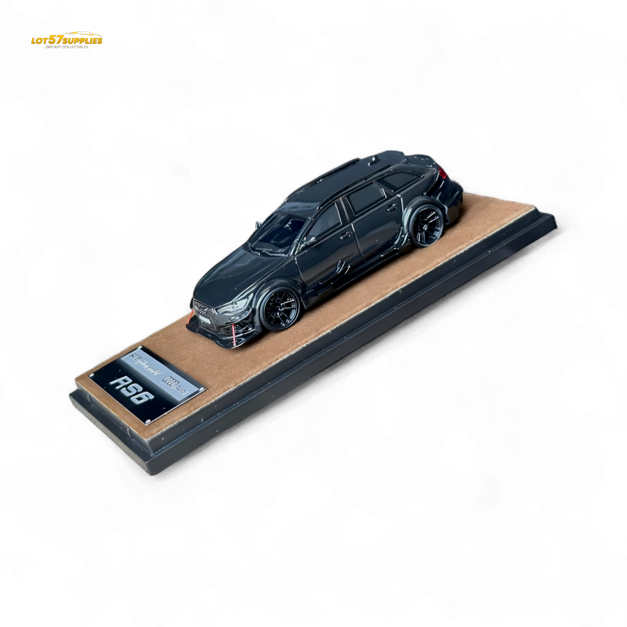 Qidian Model Audi RS6 Avant (C7) Crock Station wagon DTM Wide-Body Modified - Black 1/64