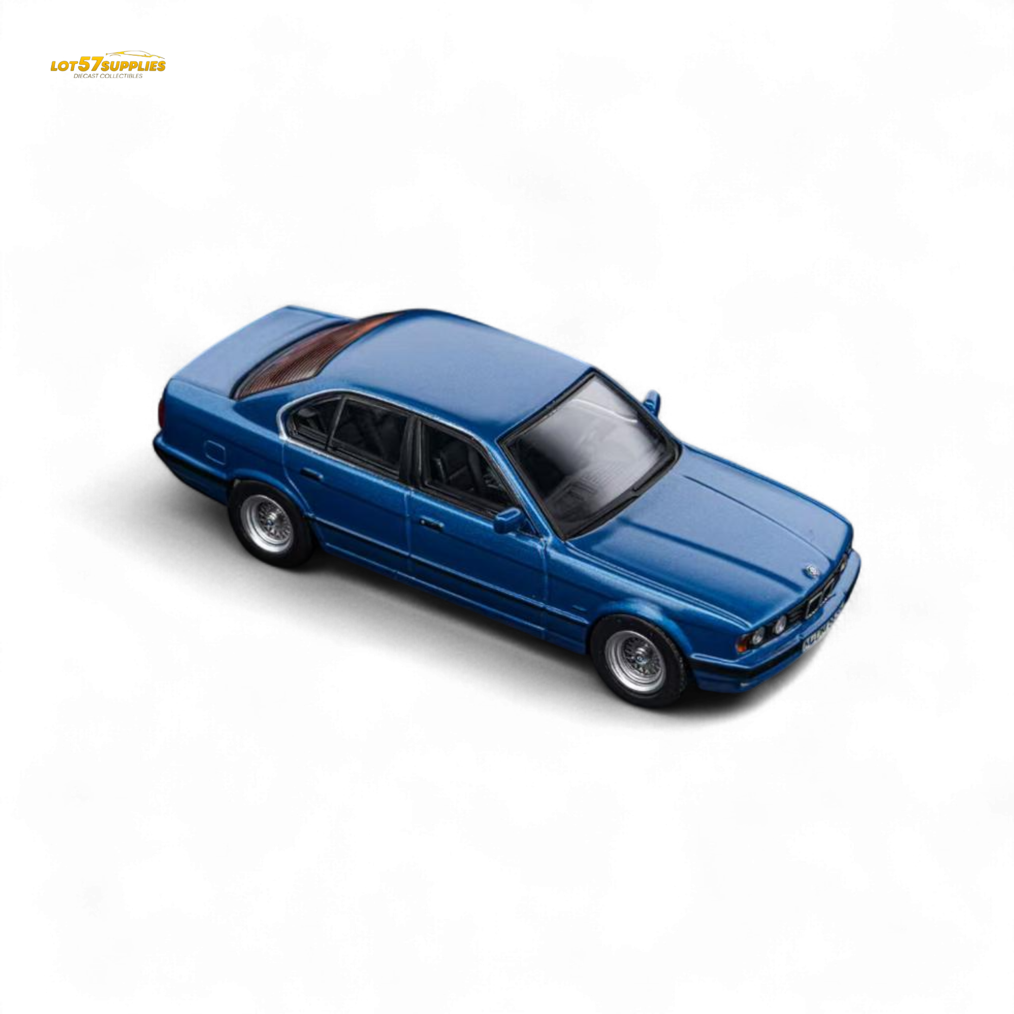 (Pre-Order) DCM BMW E34 5-Series Sedan Avis Metallic Blue 1:64