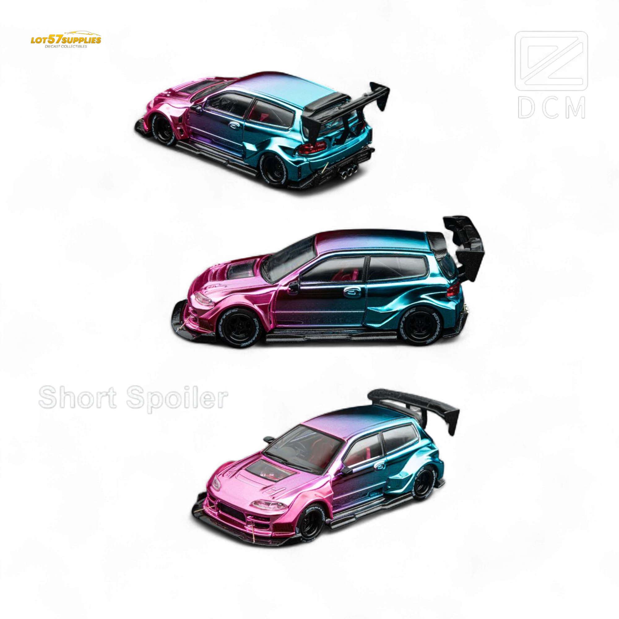 DCM Kevmannz 1996 EG6 Hatchback Wide Body - Dazzling Colorful Short Spoiler 1:64