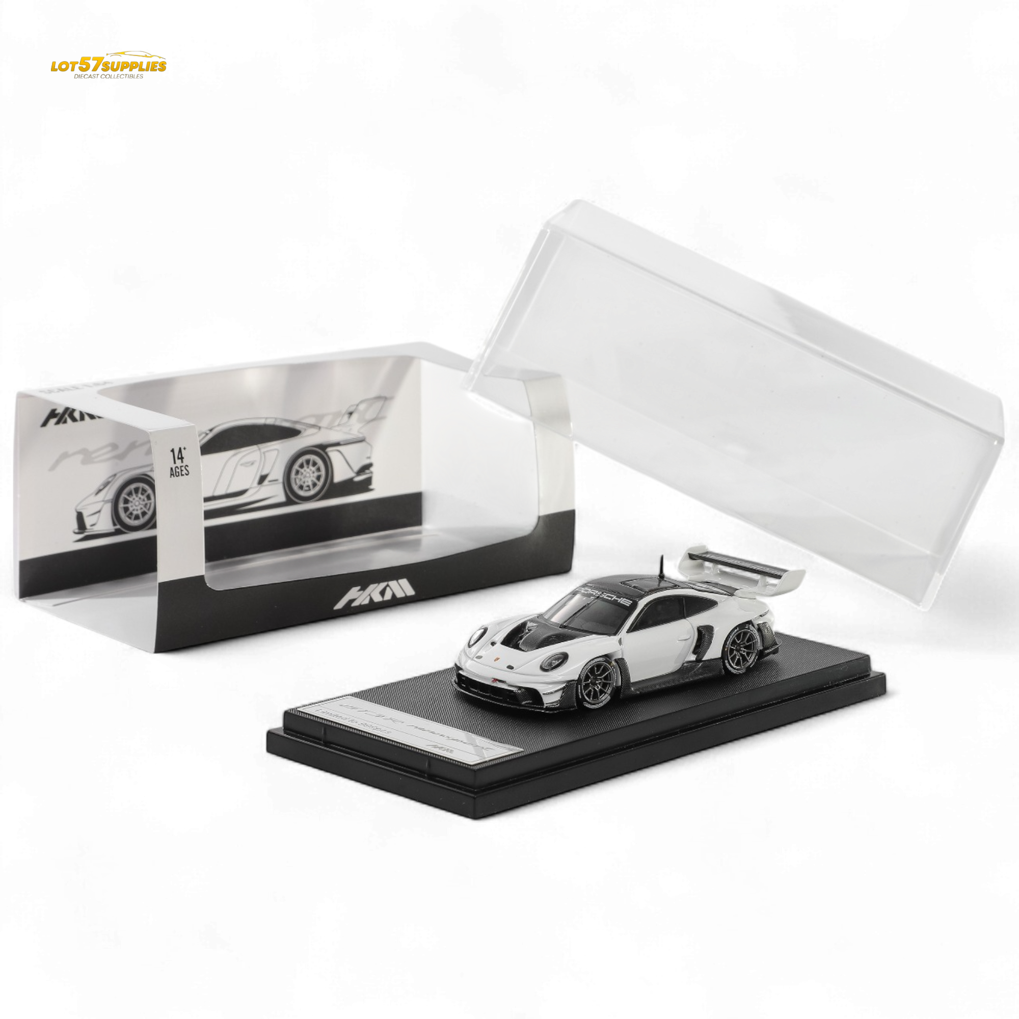 HKM 911 (992) GT3 R Rennsport - White/Carbon Hood 1:64